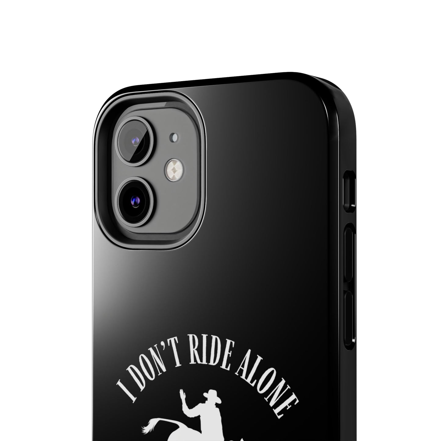 "I Don’t Ride Alone" Isaiah 41:10 Bull Rider Dual-Layer Glossy Phone Case – Christian Western Rodeo Design for iPhone & Samsung Galaxy