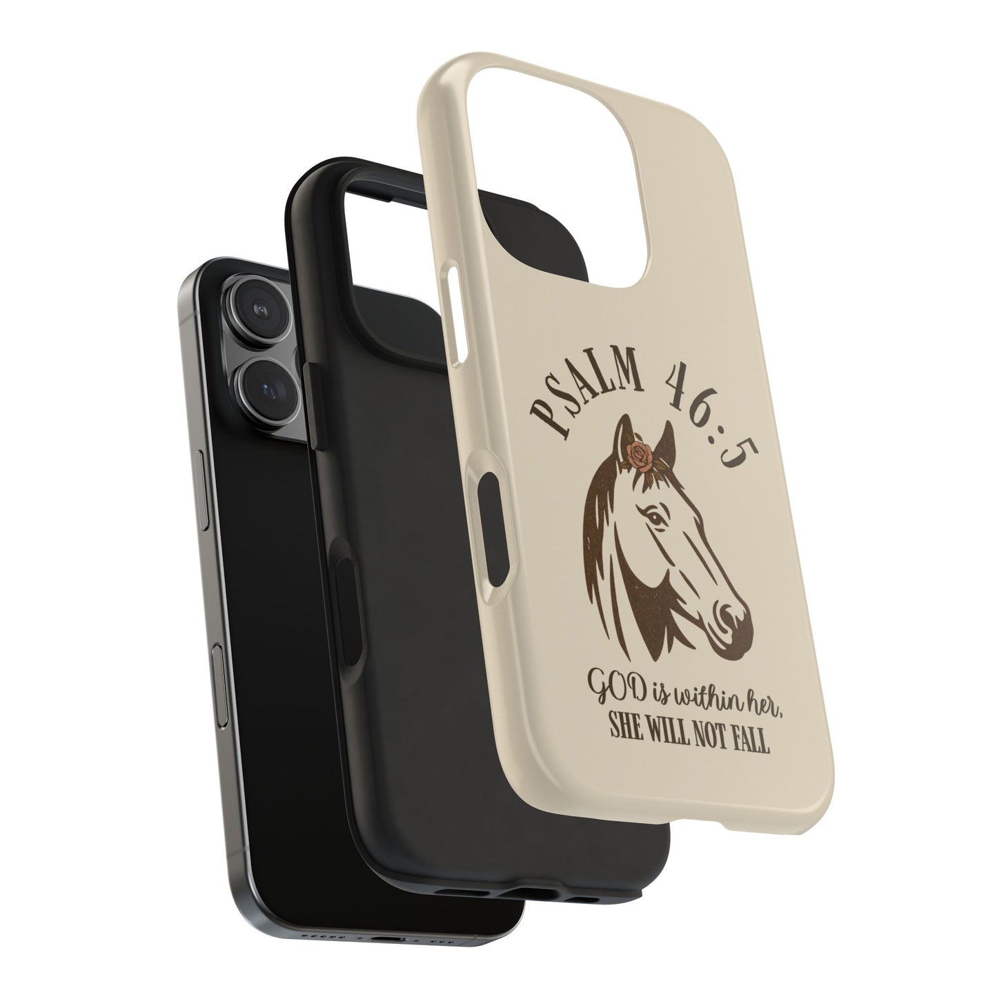 Psalm 46:5 Christian Dual-Layer Glossy Phone Case – Inspirational Bible Verse Protective Cover for iPhone & Samsung Galaxy