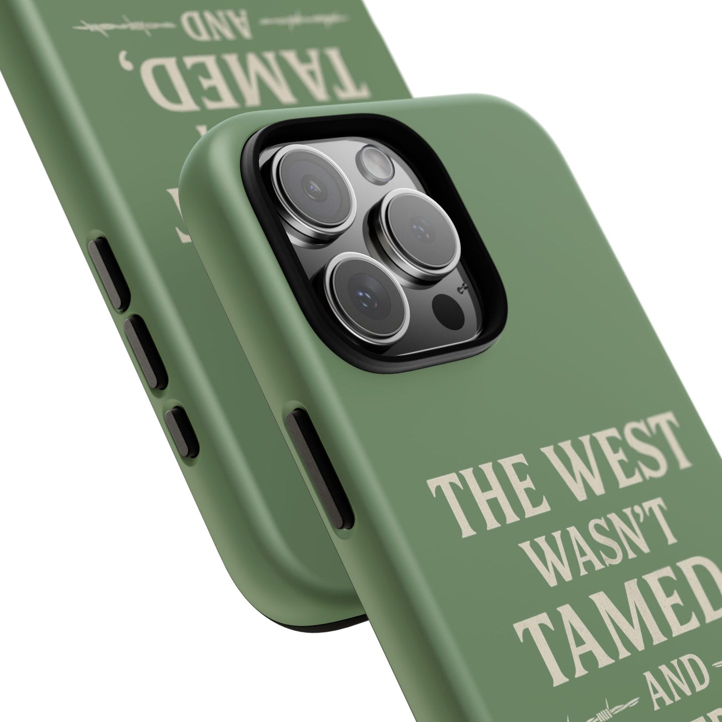 The West Wasn’t Tamed Dual Layer Phone Case – Western Cowboy Tough Protective Cover for iPhone, Samsung Galaxy & Google Pixel
