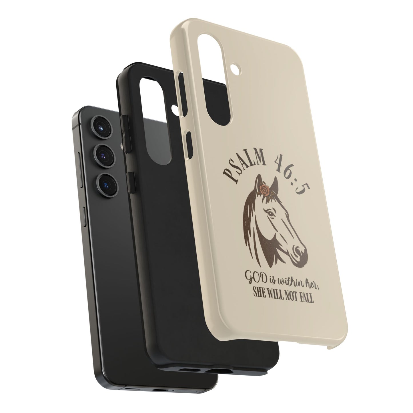 Psalm 46:5 Christian Dual-Layer Glossy Phone Case – Inspirational Bible Verse Protective Cover for iPhone & Samsung Galaxy