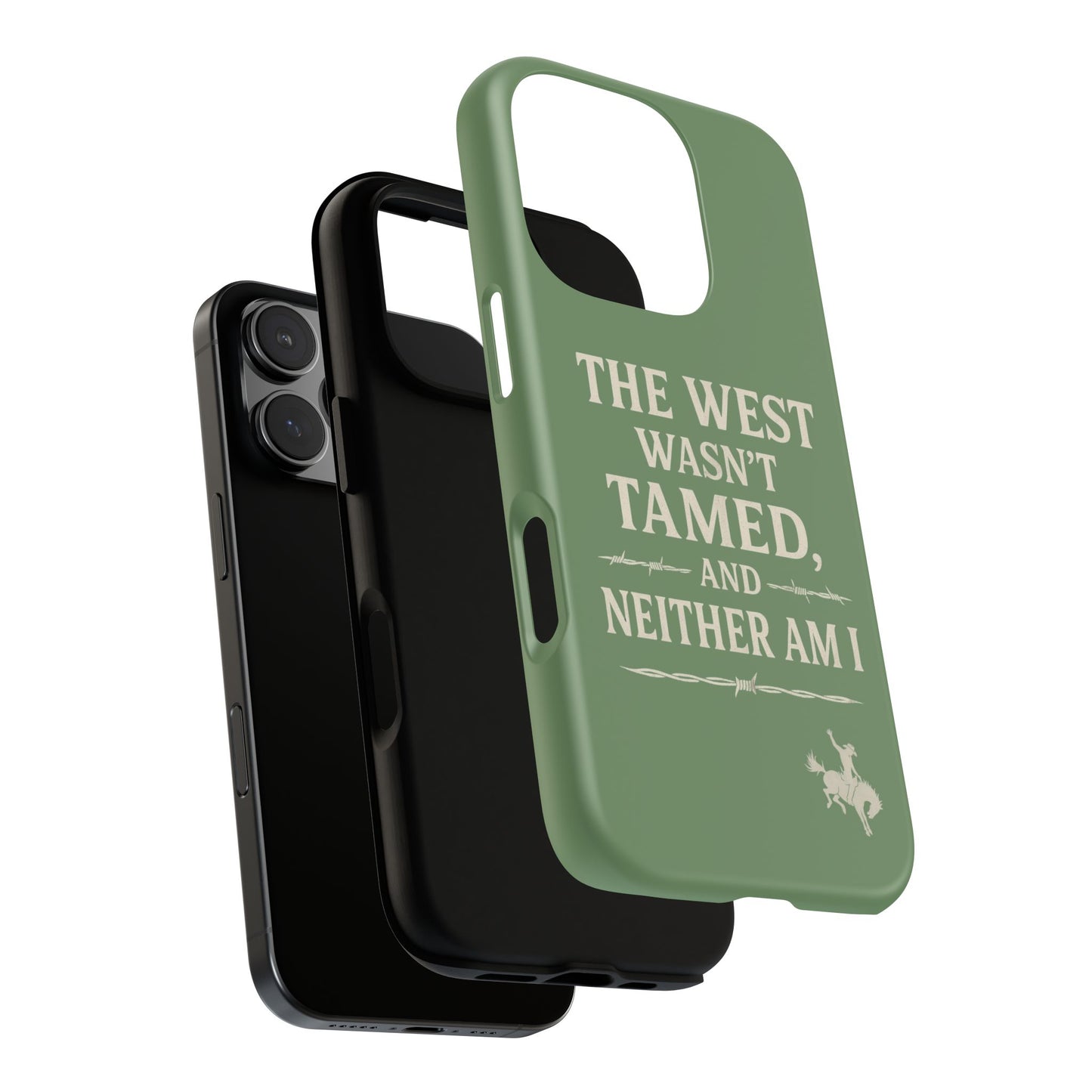 The West Wasn’t Tamed Dual Layer Phone Case – Western Cowboy Tough Protective Cover for iPhone, Samsung Galaxy & Google Pixel