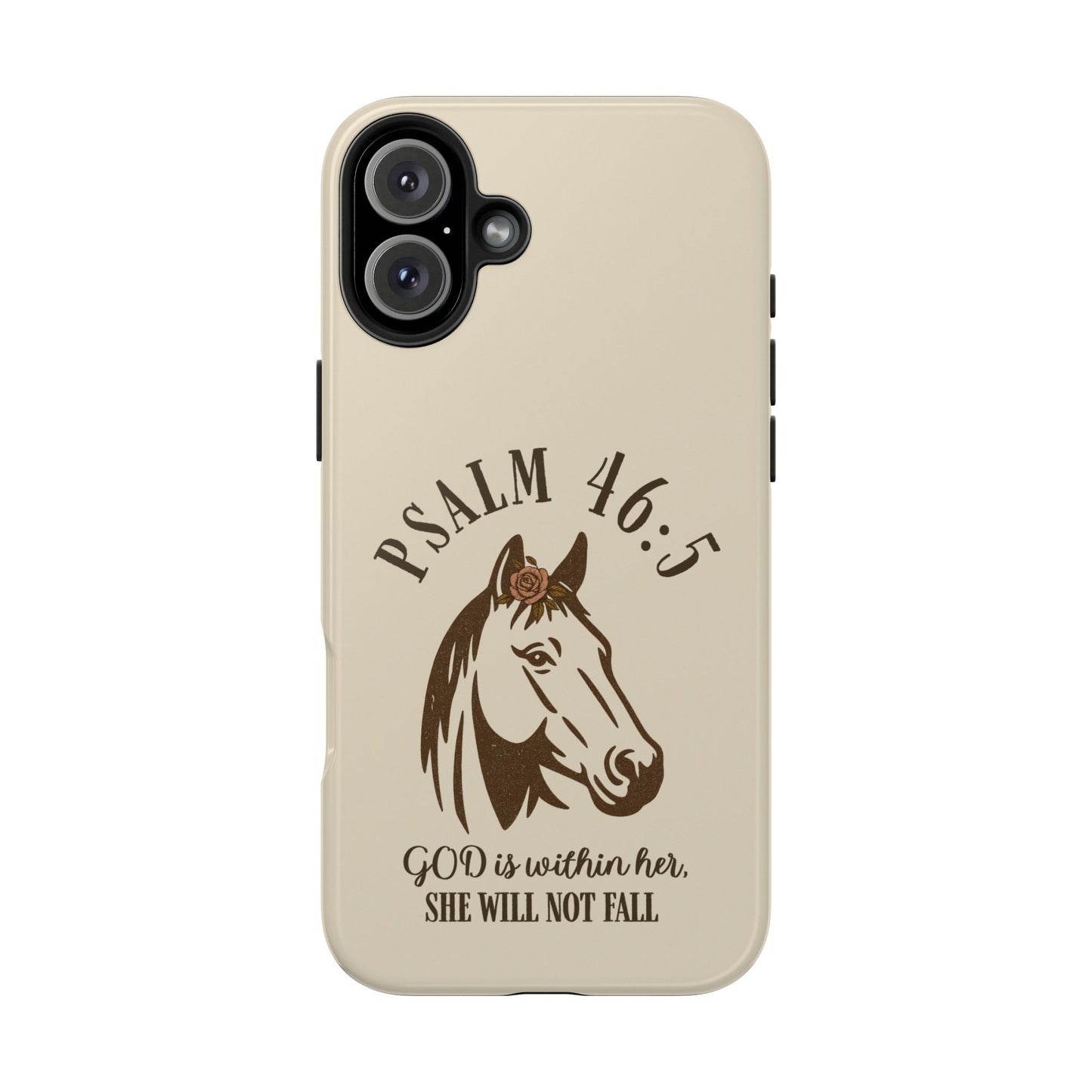 Psalm 46:5 Christian Dual-Layer Glossy Phone Case – Inspirational Bible Verse Protective Cover for iPhone & Samsung Galaxy
