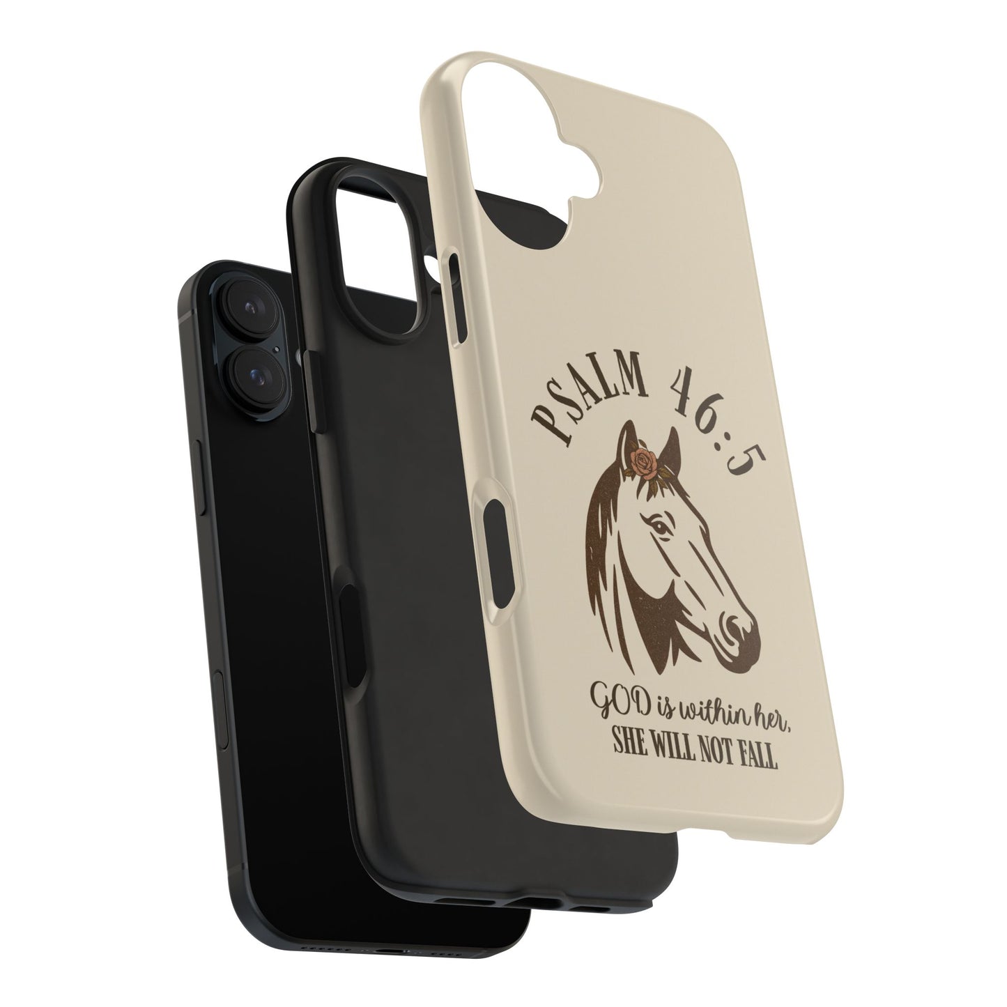Psalm 46:5 Christian Dual-Layer Glossy Phone Case – Inspirational Bible Verse Protective Cover for iPhone & Samsung Galaxy