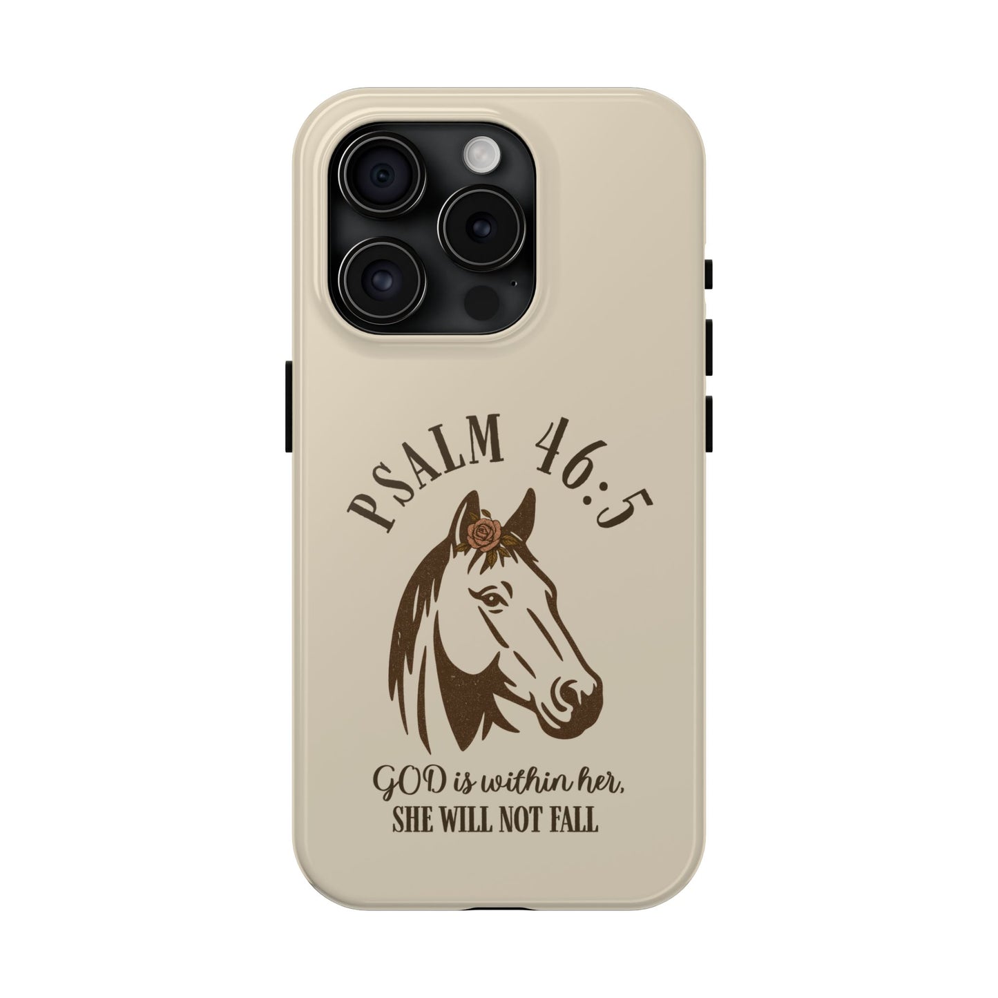Psalm 46:5 Christian Dual-Layer Glossy Phone Case – Inspirational Bible Verse Protective Cover for iPhone & Samsung Galaxy
