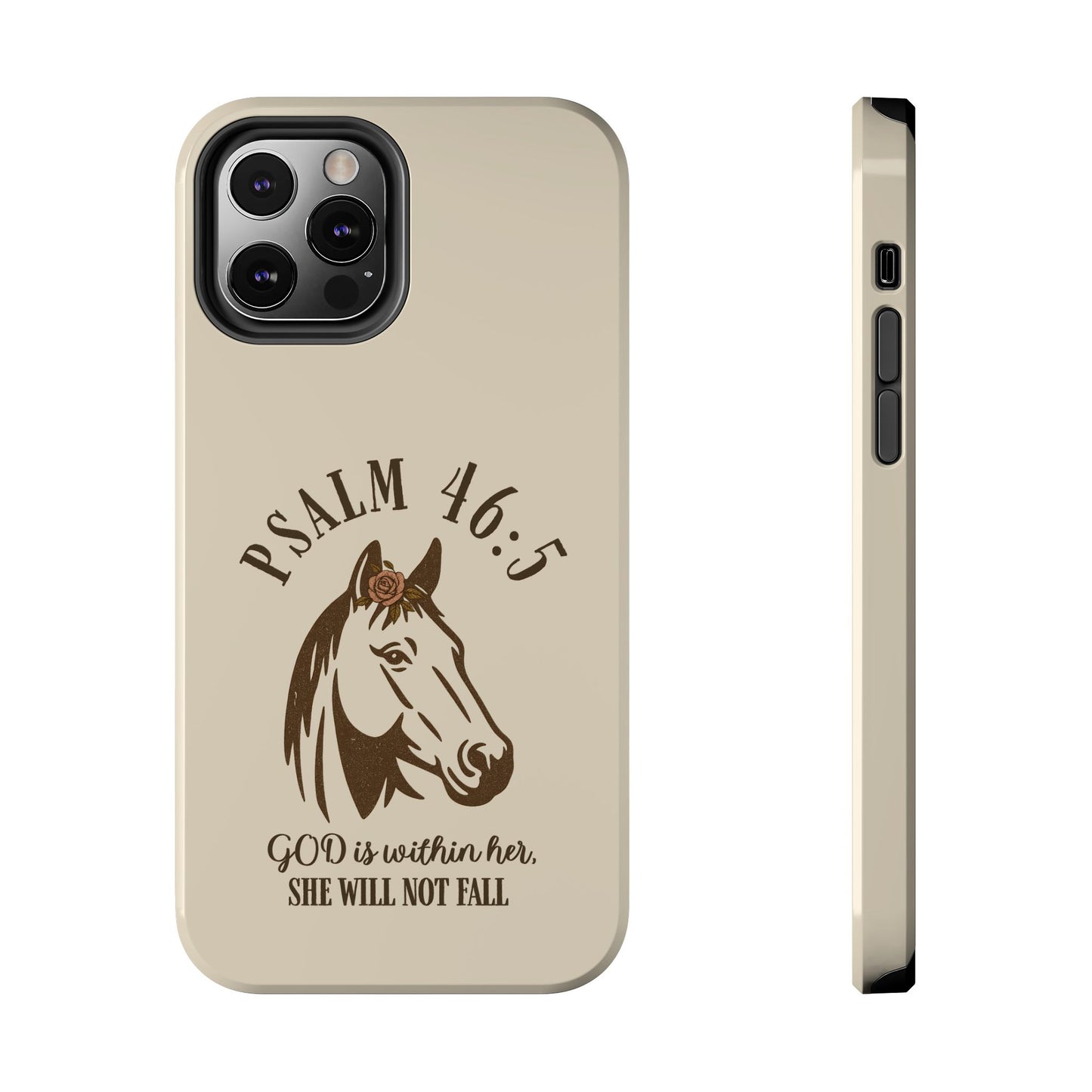 Psalm 46:5 Christian Dual-Layer Glossy Phone Case – Inspirational Bible Verse Protective Cover for iPhone & Samsung Galaxy