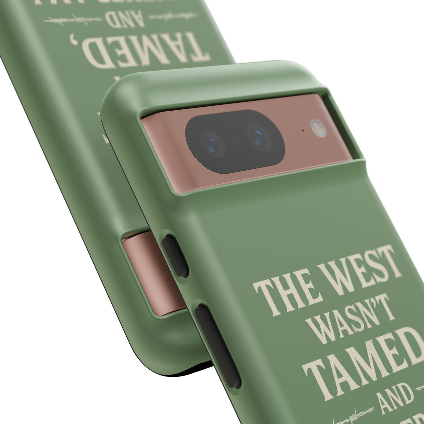 The West Wasn’t Tamed Dual Layer Phone Case – Western Cowboy Tough Protective Cover for iPhone, Samsung Galaxy & Google Pixel