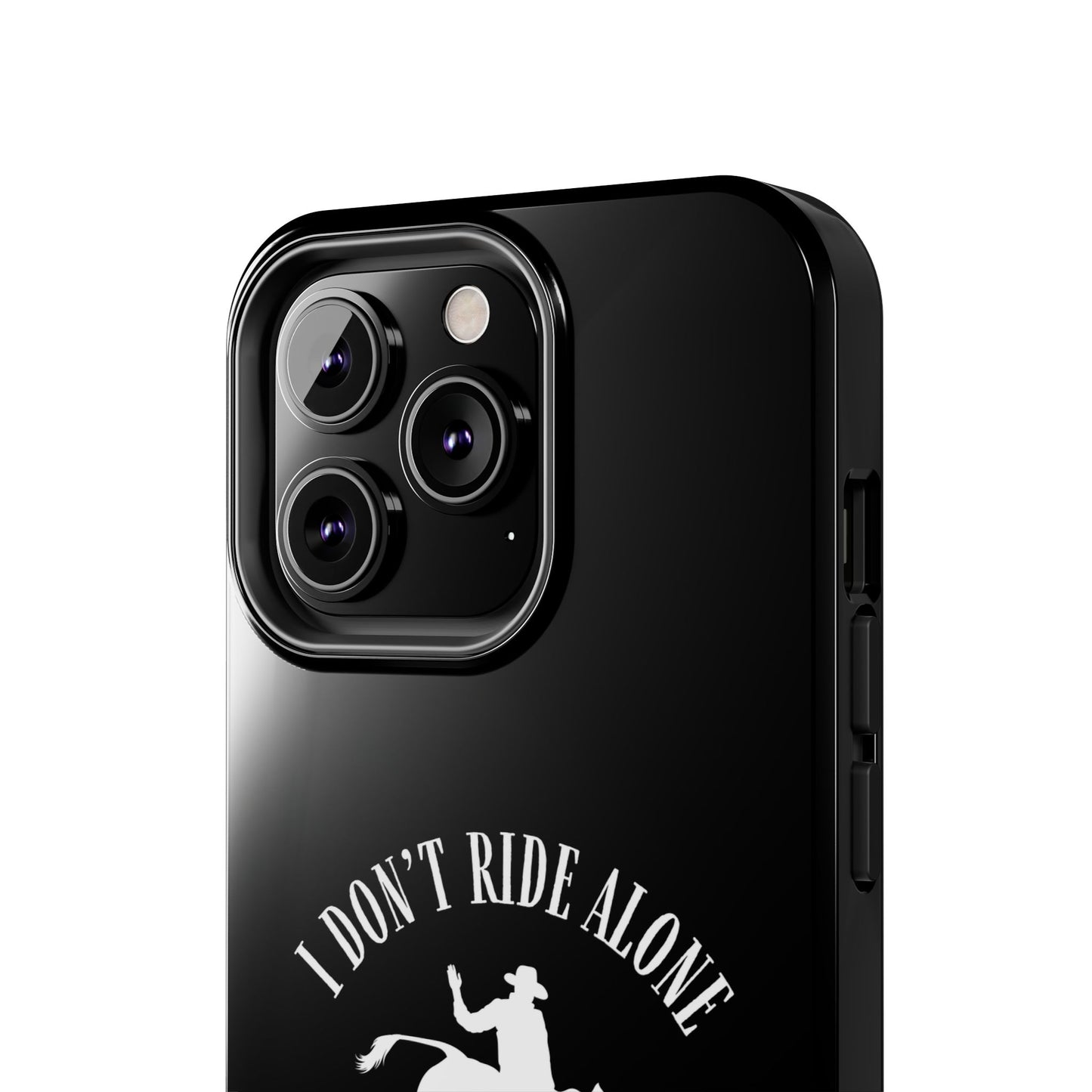 "I Don’t Ride Alone" Isaiah 41:10 Bull Rider Dual-Layer Glossy Phone Case – Christian Western Rodeo Design for iPhone & Samsung Galaxy