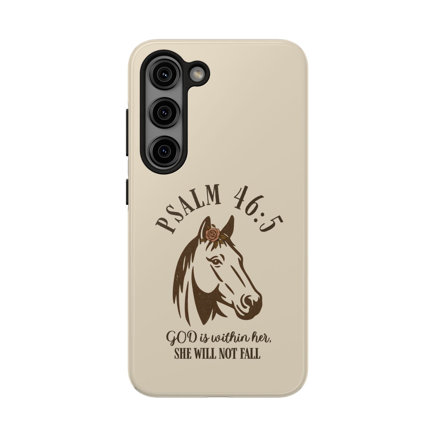 Psalm 46:5 Christian Dual-Layer Glossy Phone Case – Inspirational Bible Verse Protective Cover for iPhone & Samsung Galaxy
