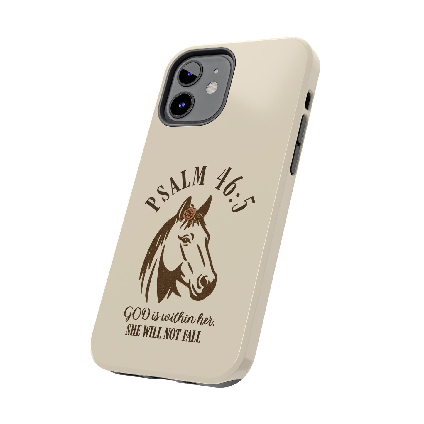 Psalm 46:5 Christian Dual-Layer Glossy Phone Case – Inspirational Bible Verse Protective Cover for iPhone & Samsung Galaxy