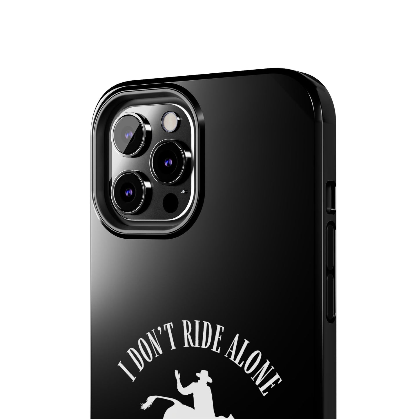 "I Don’t Ride Alone" Isaiah 41:10 Bull Rider Dual-Layer Glossy Phone Case – Christian Western Rodeo Design for iPhone & Samsung Galaxy