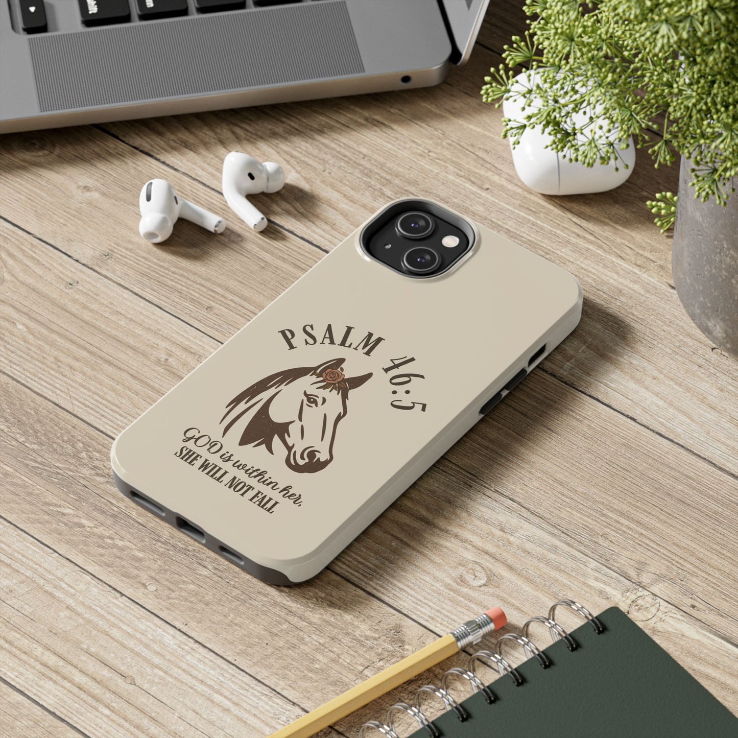 Psalm 46:5 Christian Dual-Layer Glossy Phone Case – Inspirational Bible Verse Protective Cover for iPhone & Samsung Galaxy