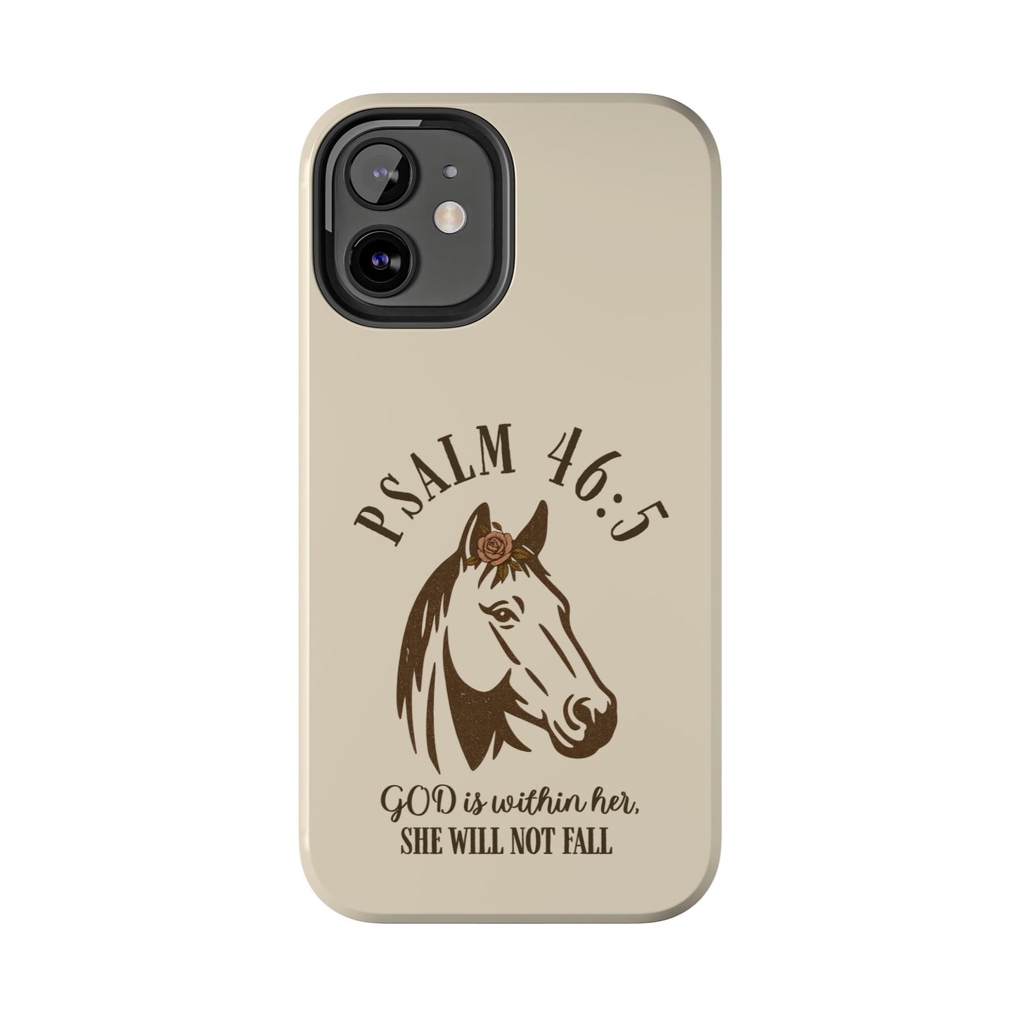 Psalm 46:5 Christian Dual-Layer Glossy Phone Case – Inspirational Bible Verse Protective Cover for iPhone & Samsung Galaxy