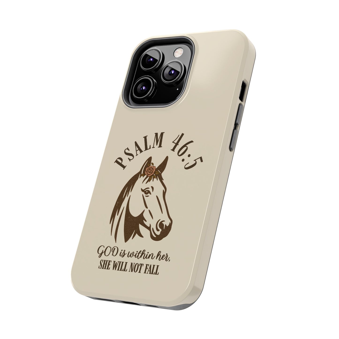 Psalm 46:5 Christian Dual-Layer Glossy Phone Case – Inspirational Bible Verse Protective Cover for iPhone & Samsung Galaxy