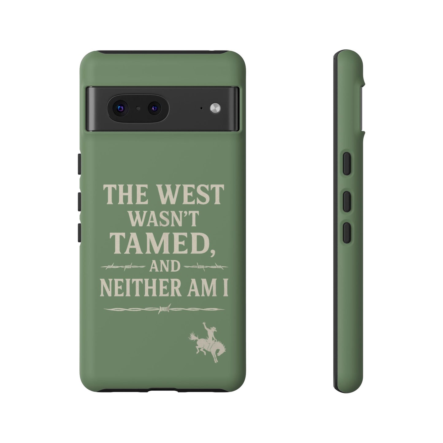 The West Wasn’t Tamed Dual Layer Phone Case – Western Cowboy Tough Protective Cover for iPhone, Samsung Galaxy & Google Pixel