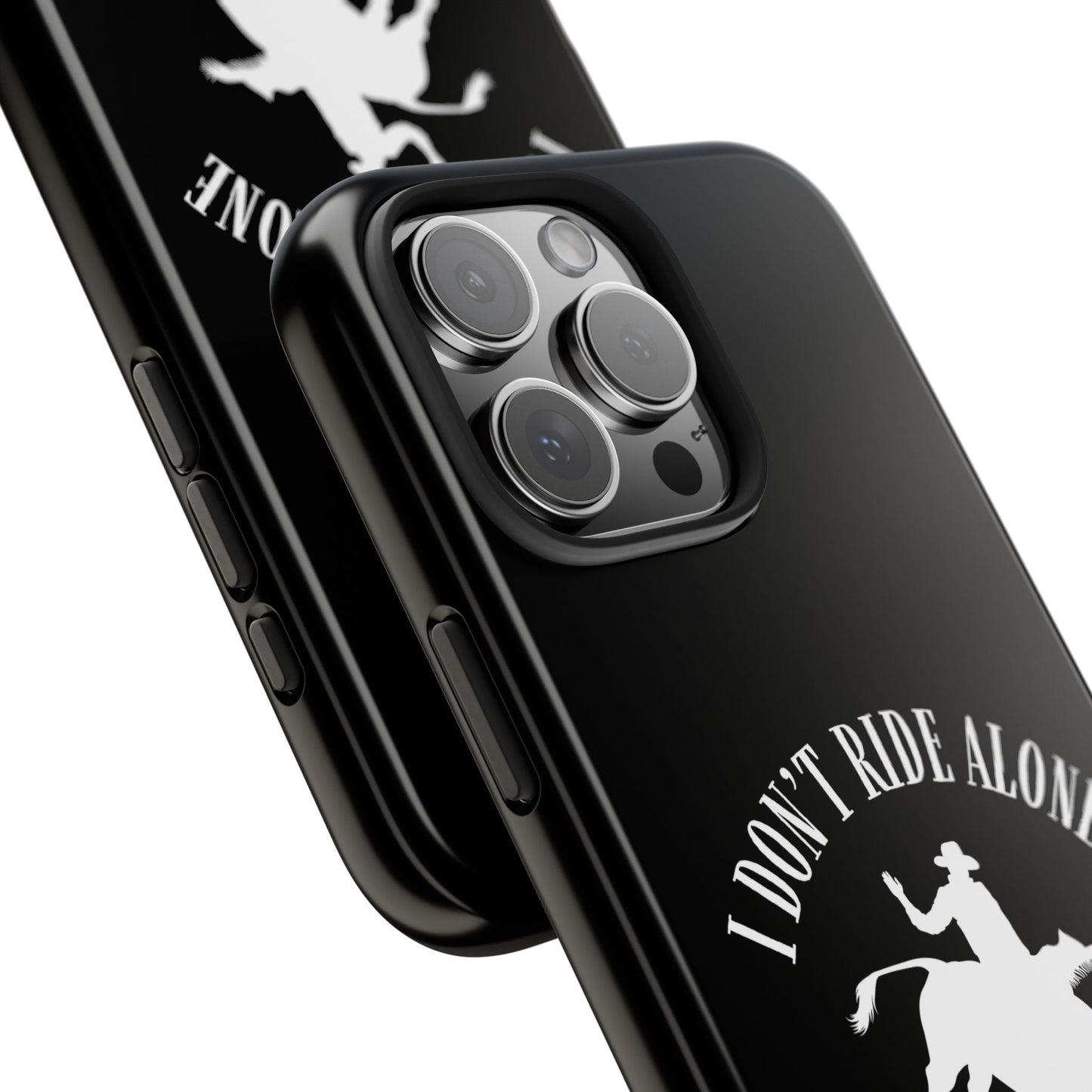"I Don’t Ride Alone" Isaiah 41:10 Bull Rider Dual-Layer Glossy Phone Case – Christian Western Rodeo Design for iPhone & Samsung Galaxy