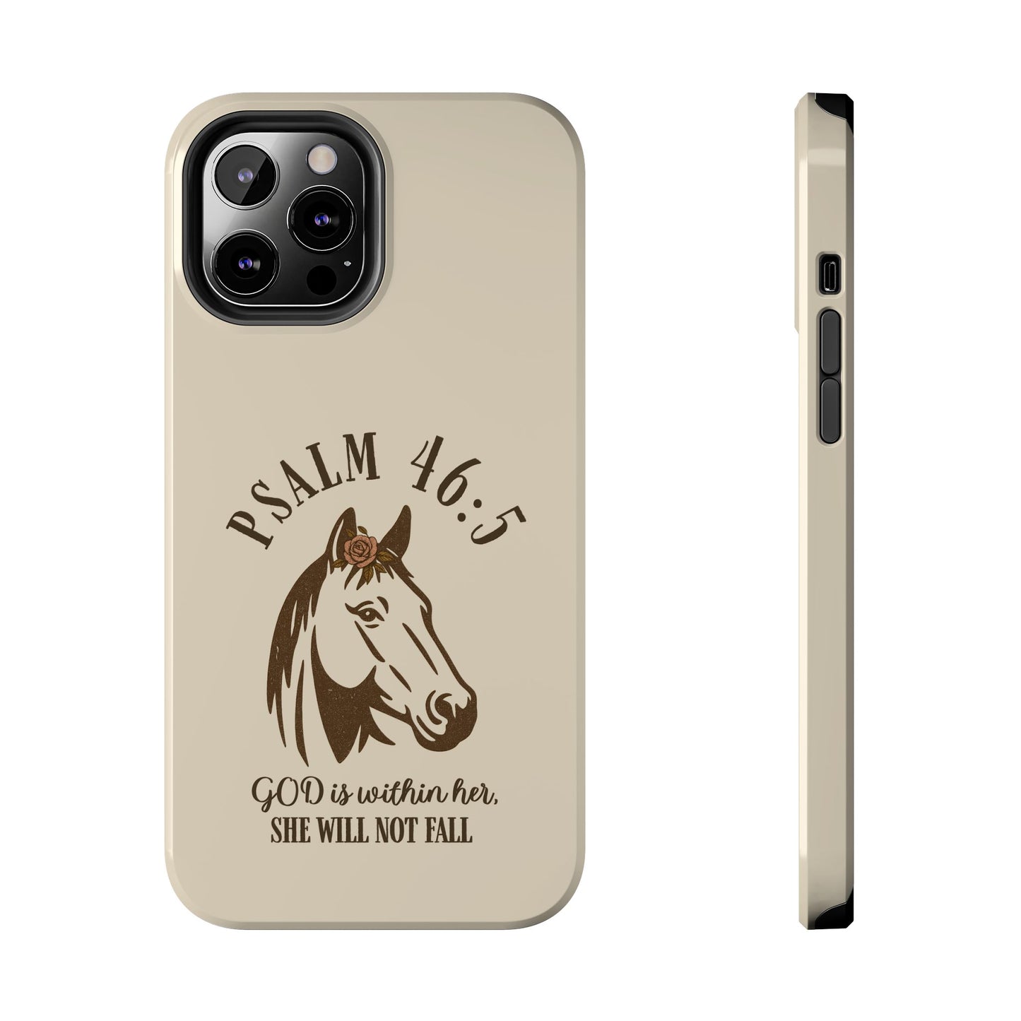 Psalm 46:5 Christian Dual-Layer Glossy Phone Case – Inspirational Bible Verse Protective Cover for iPhone & Samsung Galaxy