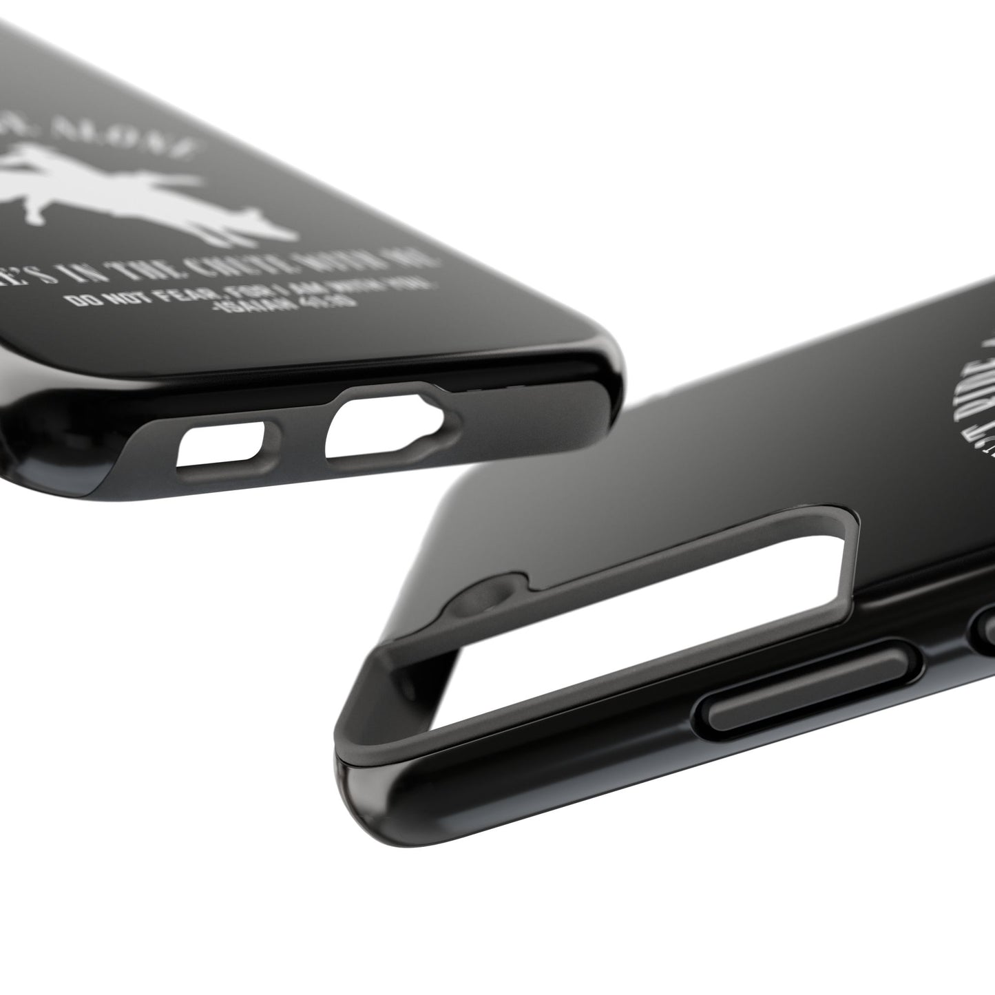 "I Don’t Ride Alone" Isaiah 41:10 Bull Rider Dual-Layer Glossy Phone Case – Christian Western Rodeo Design for iPhone & Samsung Galaxy