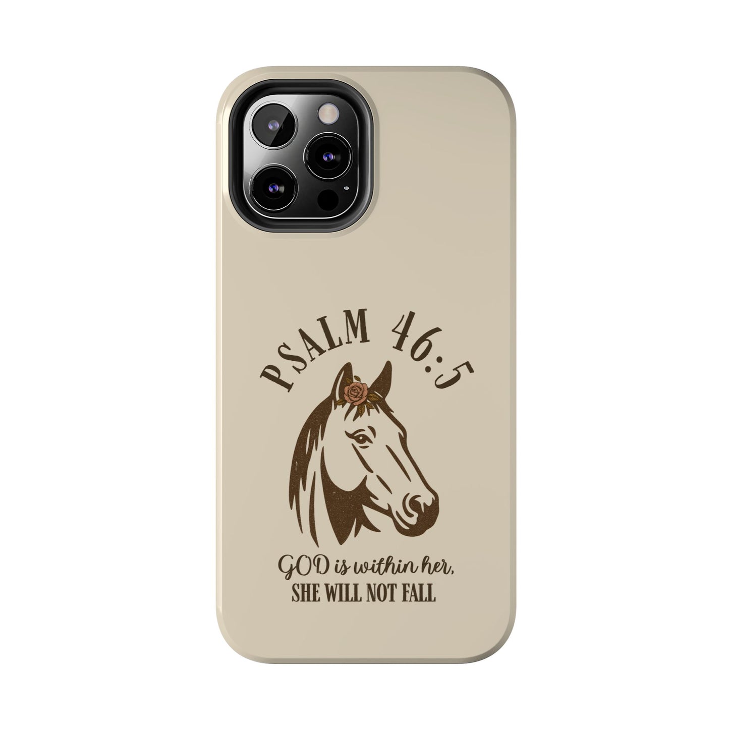 Psalm 46:5 Christian Dual-Layer Glossy Phone Case – Inspirational Bible Verse Protective Cover for iPhone & Samsung Galaxy
