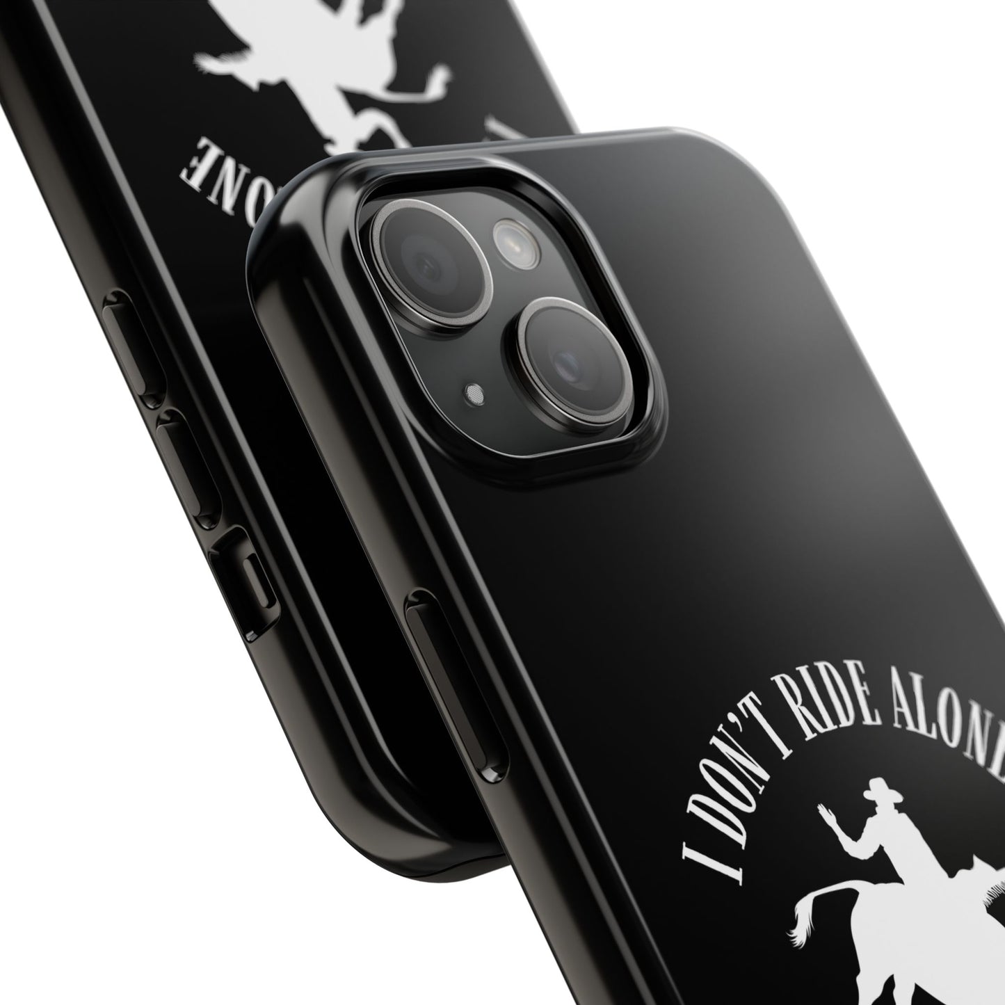 "I Don’t Ride Alone" Isaiah 41:10 Bull Rider Dual-Layer Glossy Phone Case – Christian Western Rodeo Design for iPhone & Samsung Galaxy