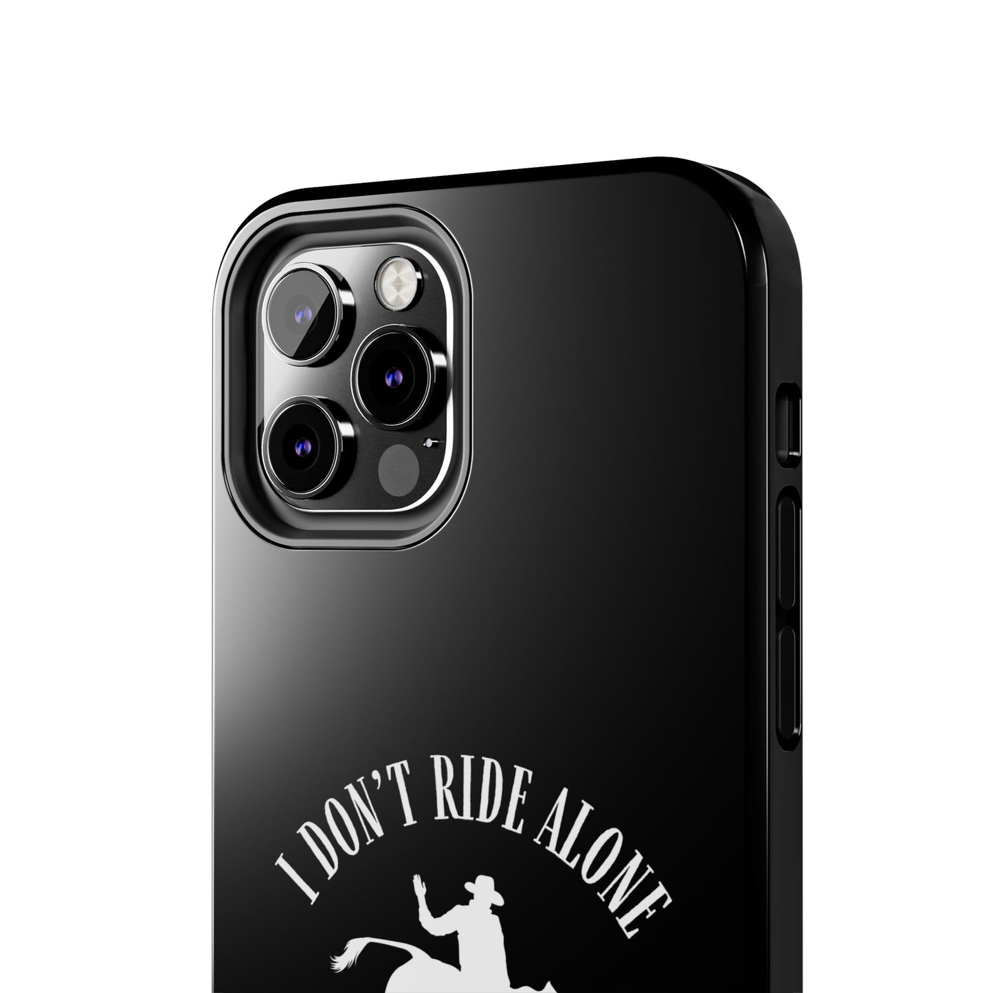 "I Don’t Ride Alone" Isaiah 41:10 Bull Rider Dual-Layer Glossy Phone Case – Christian Western Rodeo Design for iPhone & Samsung Galaxy