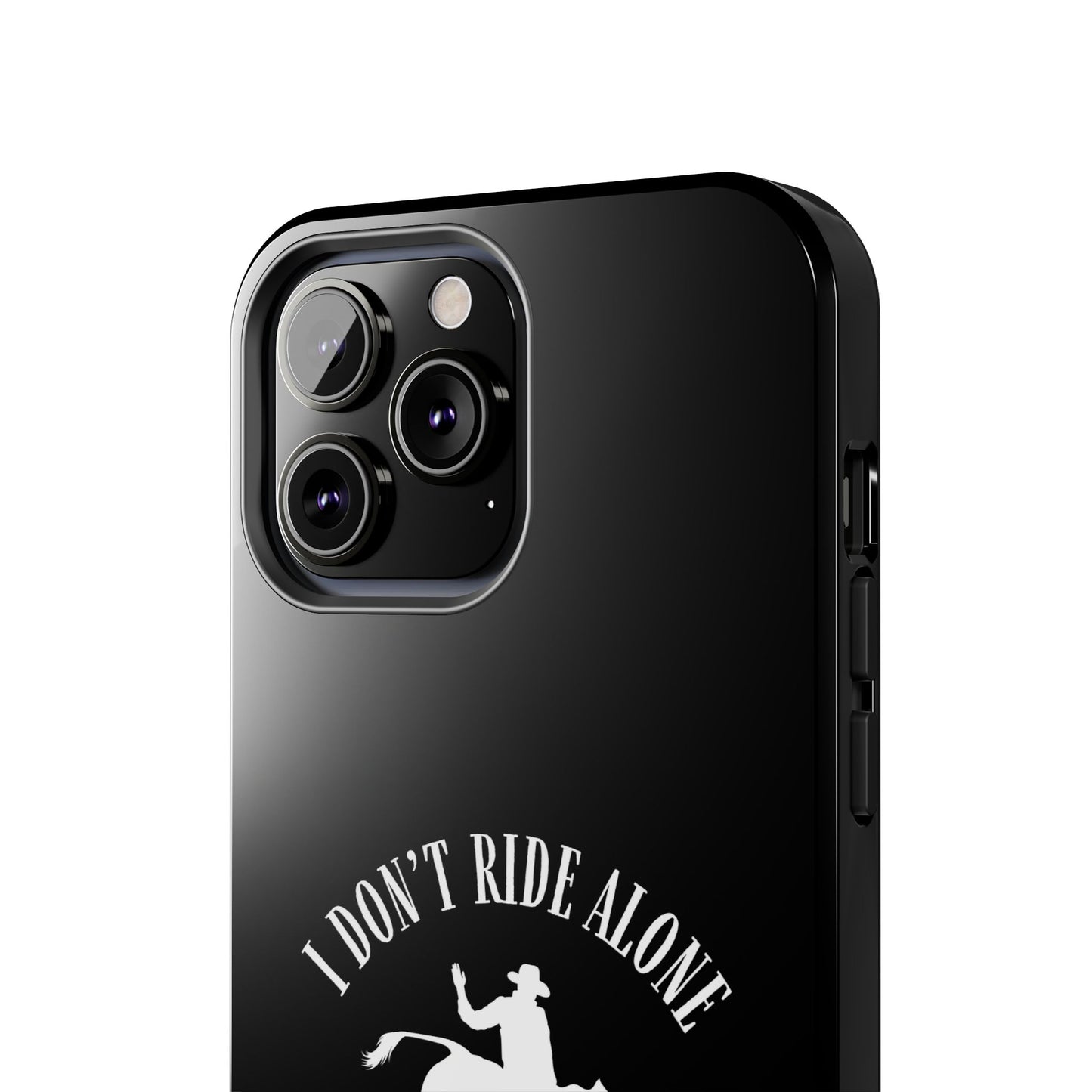 "I Don’t Ride Alone" Isaiah 41:10 Bull Rider Dual-Layer Glossy Phone Case – Christian Western Rodeo Design for iPhone & Samsung Galaxy