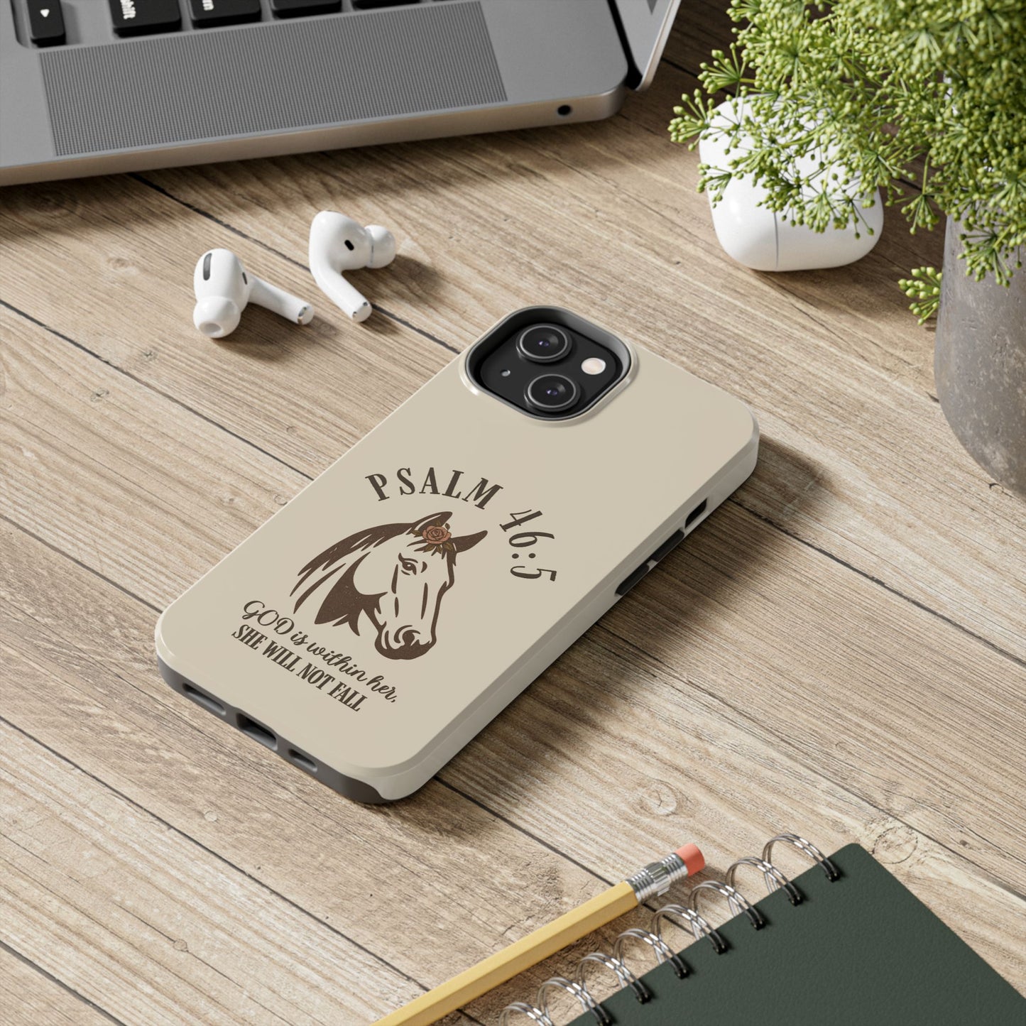 Psalm 46:5 Christian Dual-Layer Glossy Phone Case – Inspirational Bible Verse Protective Cover for iPhone & Samsung Galaxy