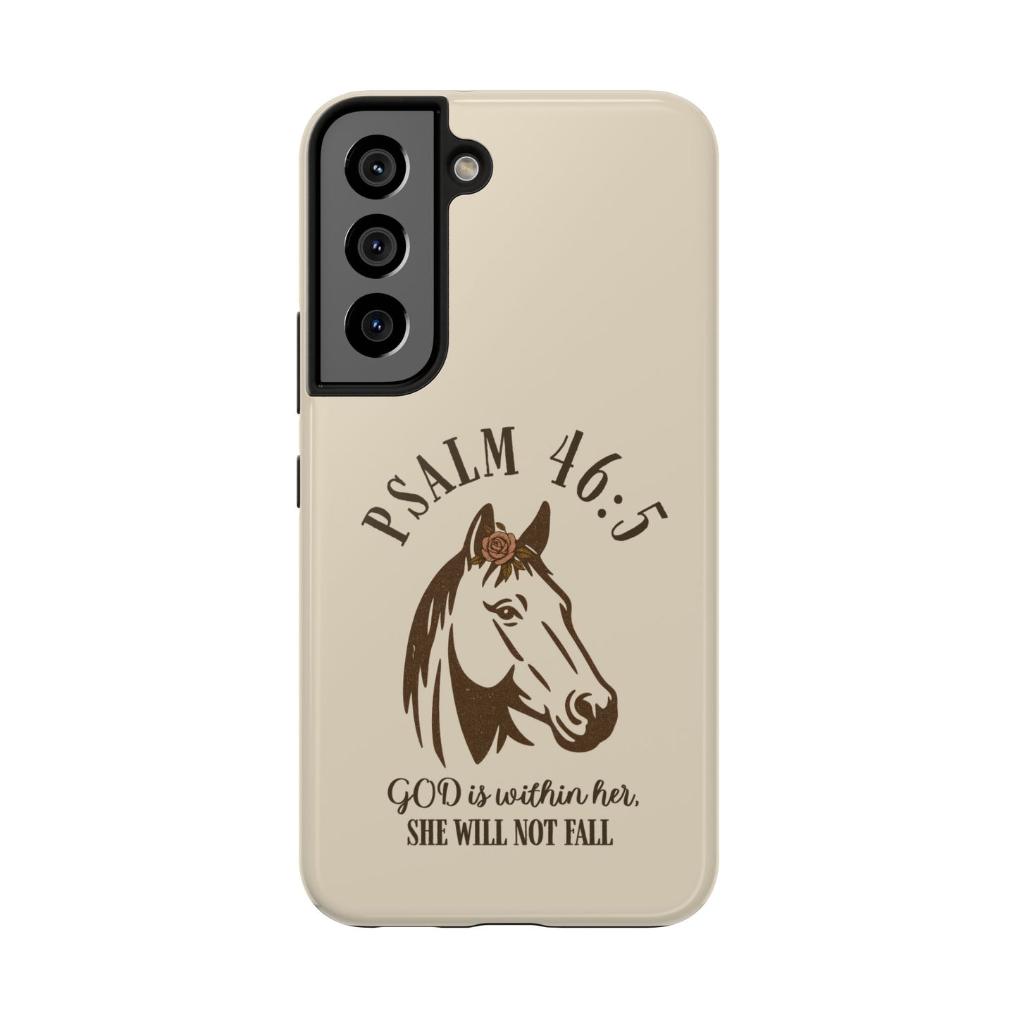 Psalm 46:5 Christian Dual-Layer Glossy Phone Case – Inspirational Bible Verse Protective Cover for iPhone & Samsung Galaxy