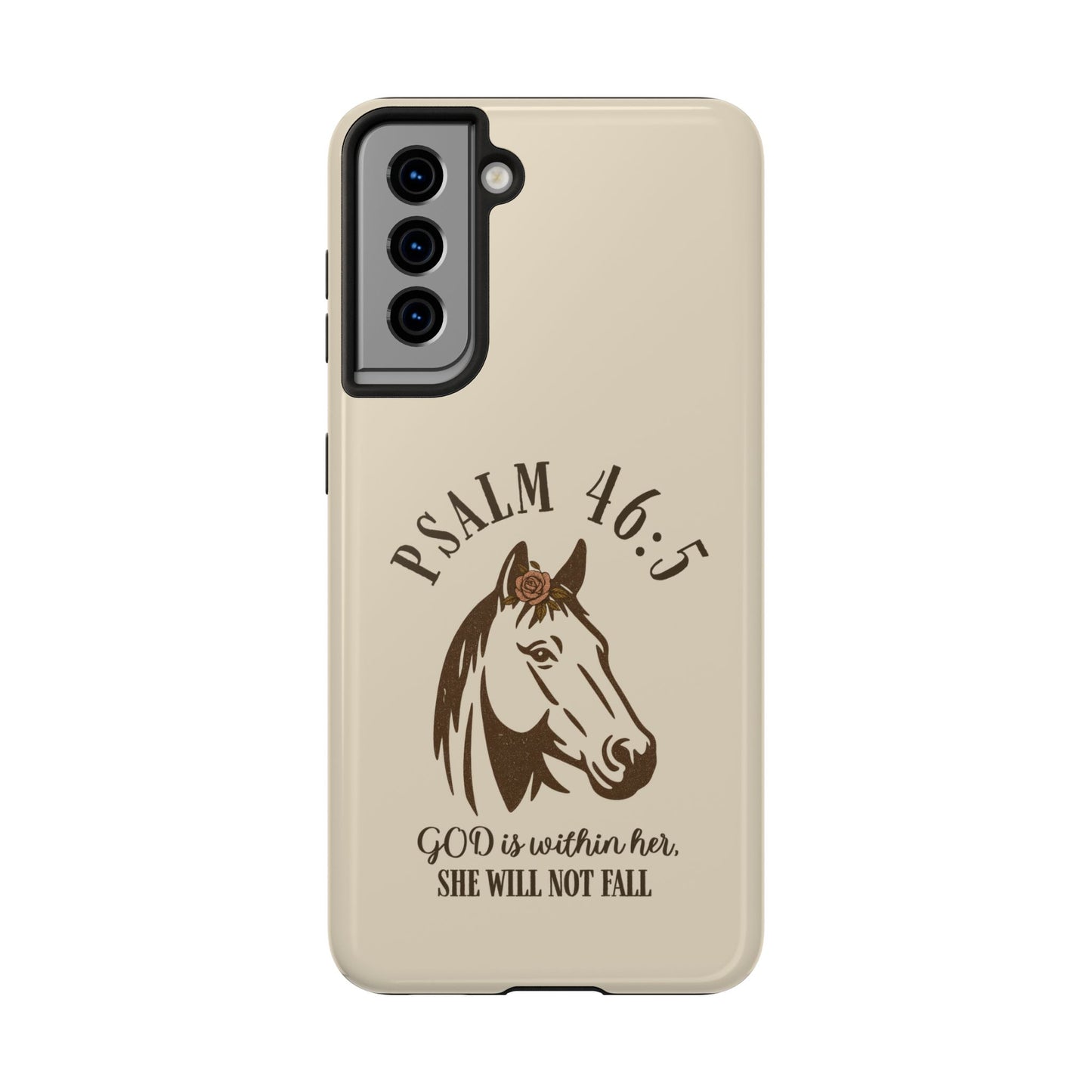 Psalm 46:5 Christian Dual-Layer Glossy Phone Case – Inspirational Bible Verse Protective Cover for iPhone & Samsung Galaxy