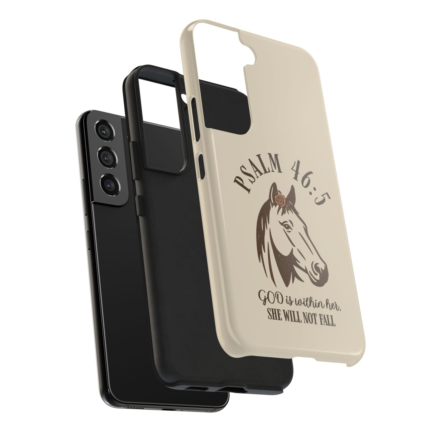 Psalm 46:5 Christian Dual-Layer Glossy Phone Case – Inspirational Bible Verse Protective Cover for iPhone & Samsung Galaxy