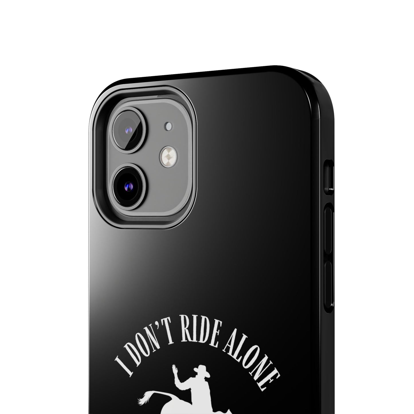 "I Don’t Ride Alone" Isaiah 41:10 Bull Rider Dual-Layer Glossy Phone Case – Christian Western Rodeo Design for iPhone & Samsung Galaxy