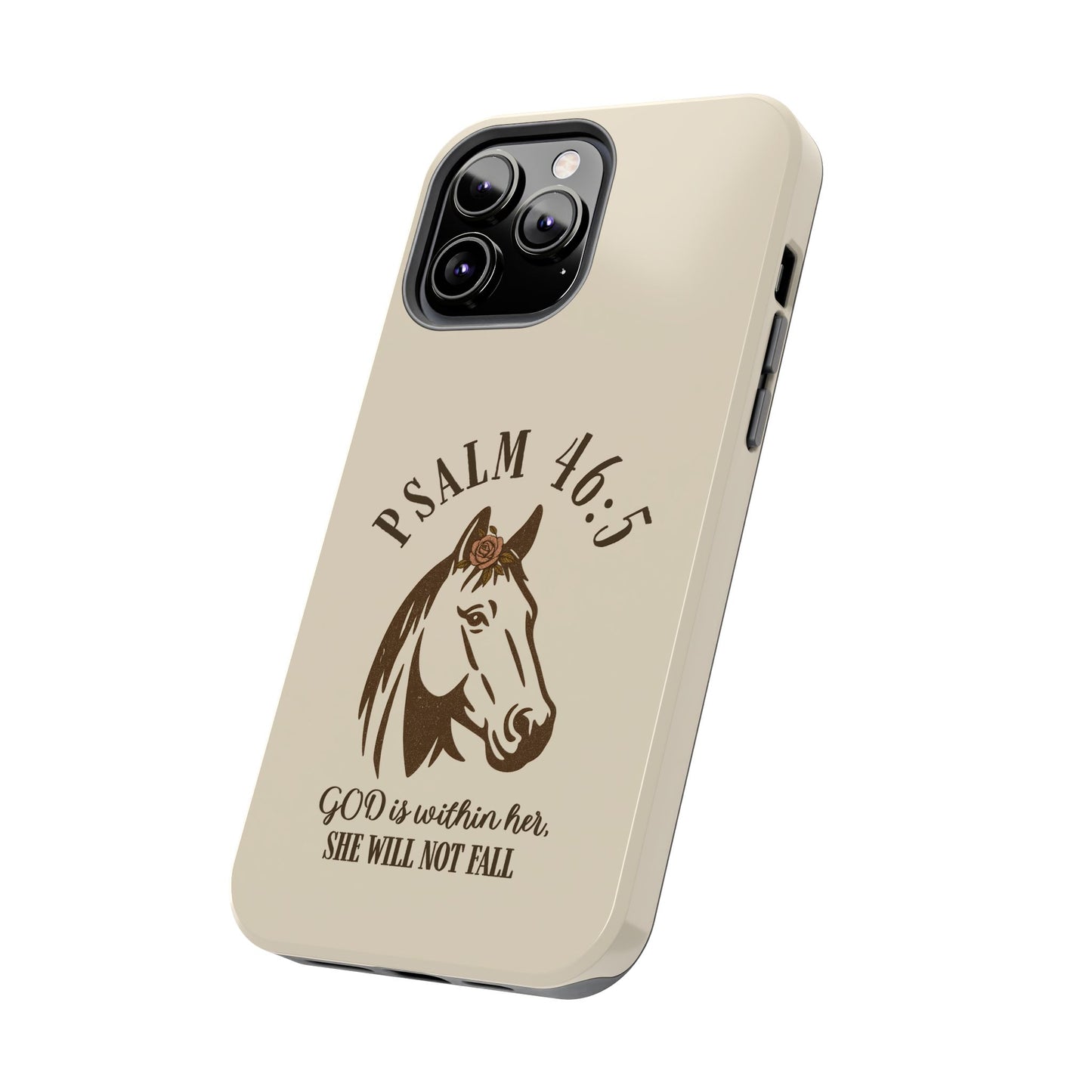Psalm 46:5 Christian Dual-Layer Glossy Phone Case – Inspirational Bible Verse Protective Cover for iPhone & Samsung Galaxy