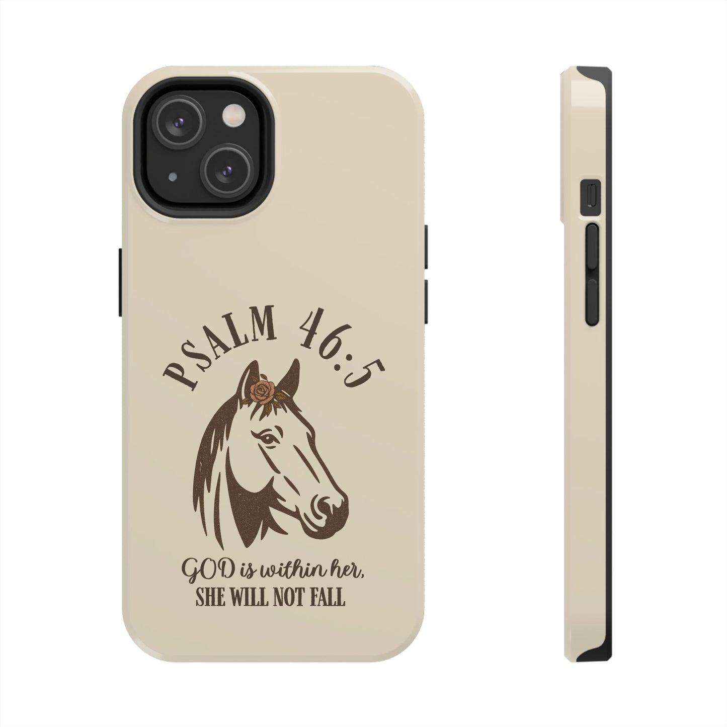 Psalm 46:5 Christian Dual-Layer Glossy Phone Case – Inspirational Bible Verse Protective Cover for iPhone & Samsung Galaxy