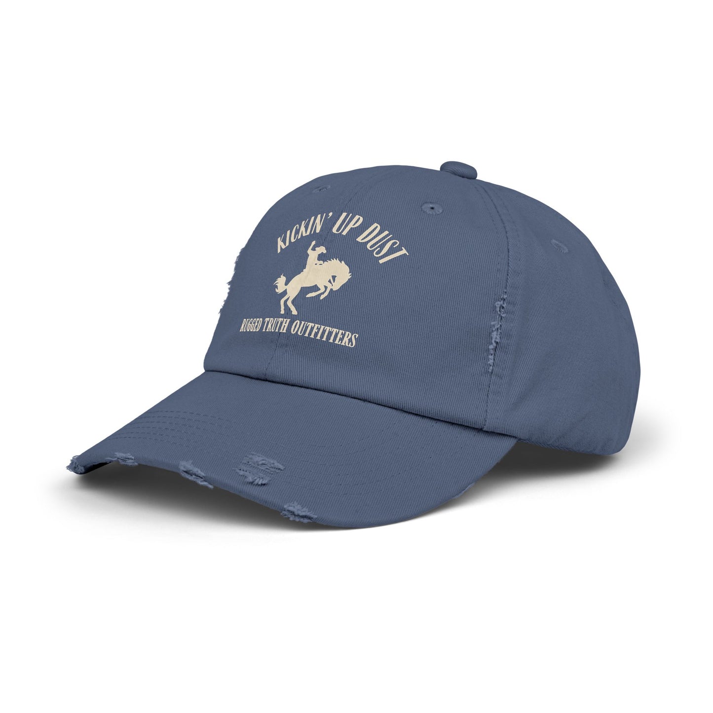 Kickin' Up Dust Bronc Rider Distressed Cap | Unisex Outdoor Hat for Adventure Lovers, Perfect Gift for Horse Enthusiasts, Casual Style, Western