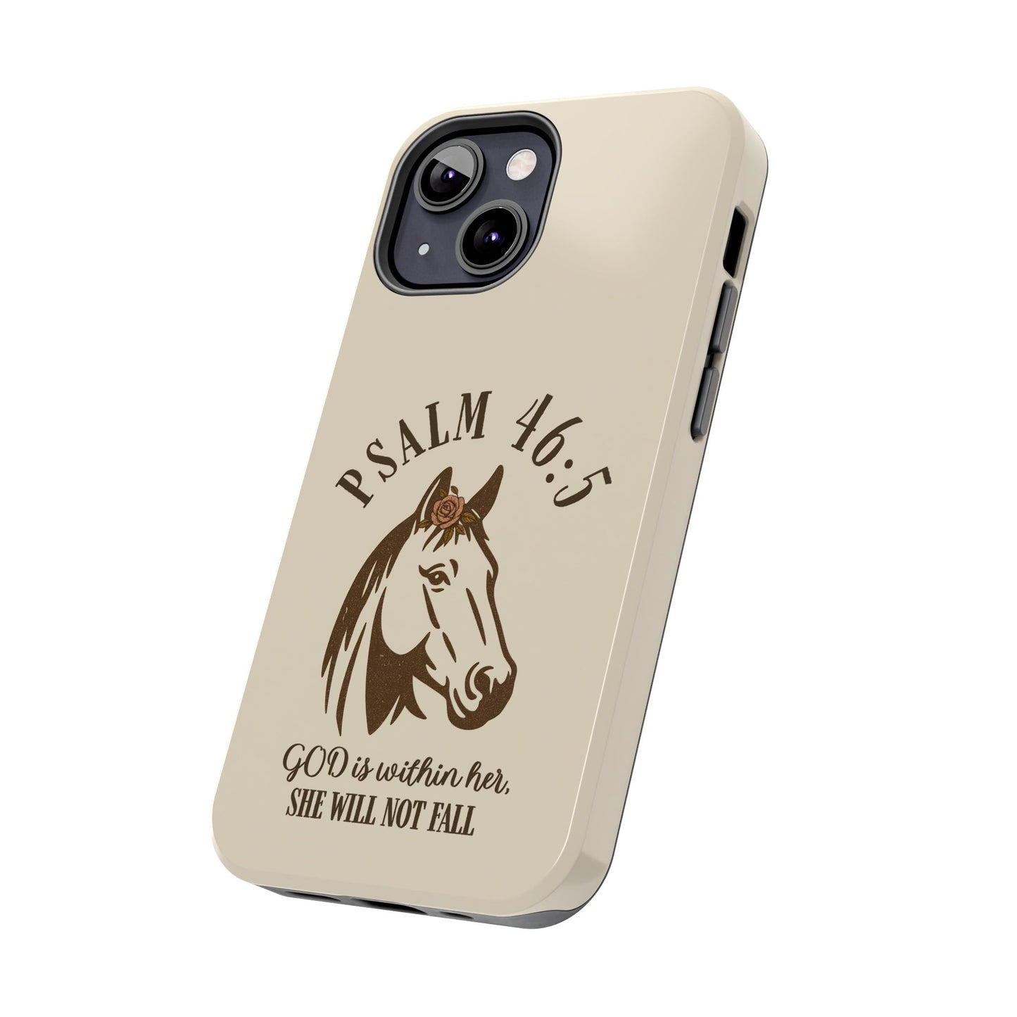 Psalm 46:5 Christian Dual-Layer Glossy Phone Case – Inspirational Bible Verse Protective Cover for iPhone & Samsung Galaxy