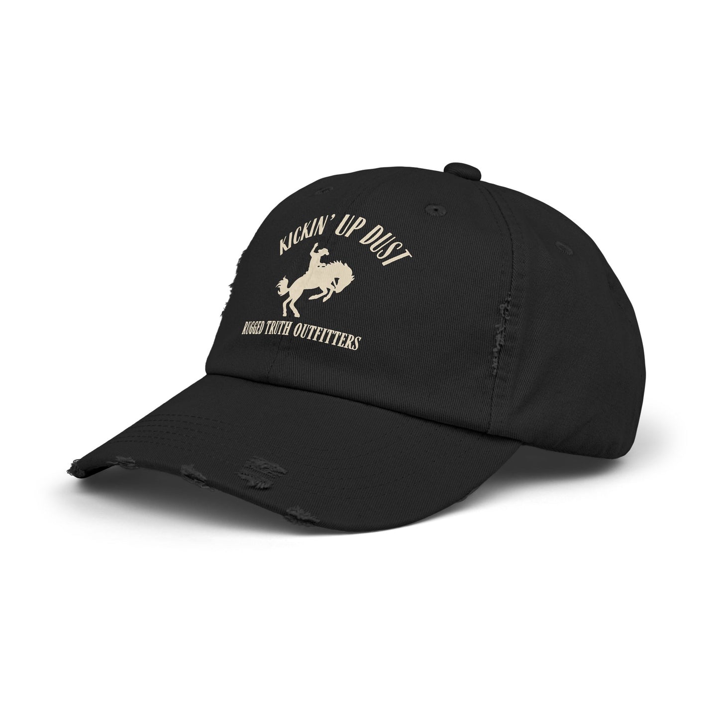 Kickin' Up Dust Bronc Rider Distressed Cap | Unisex Outdoor Hat for Adventure Lovers, Perfect Gift for Horse Enthusiasts, Casual Style, Western