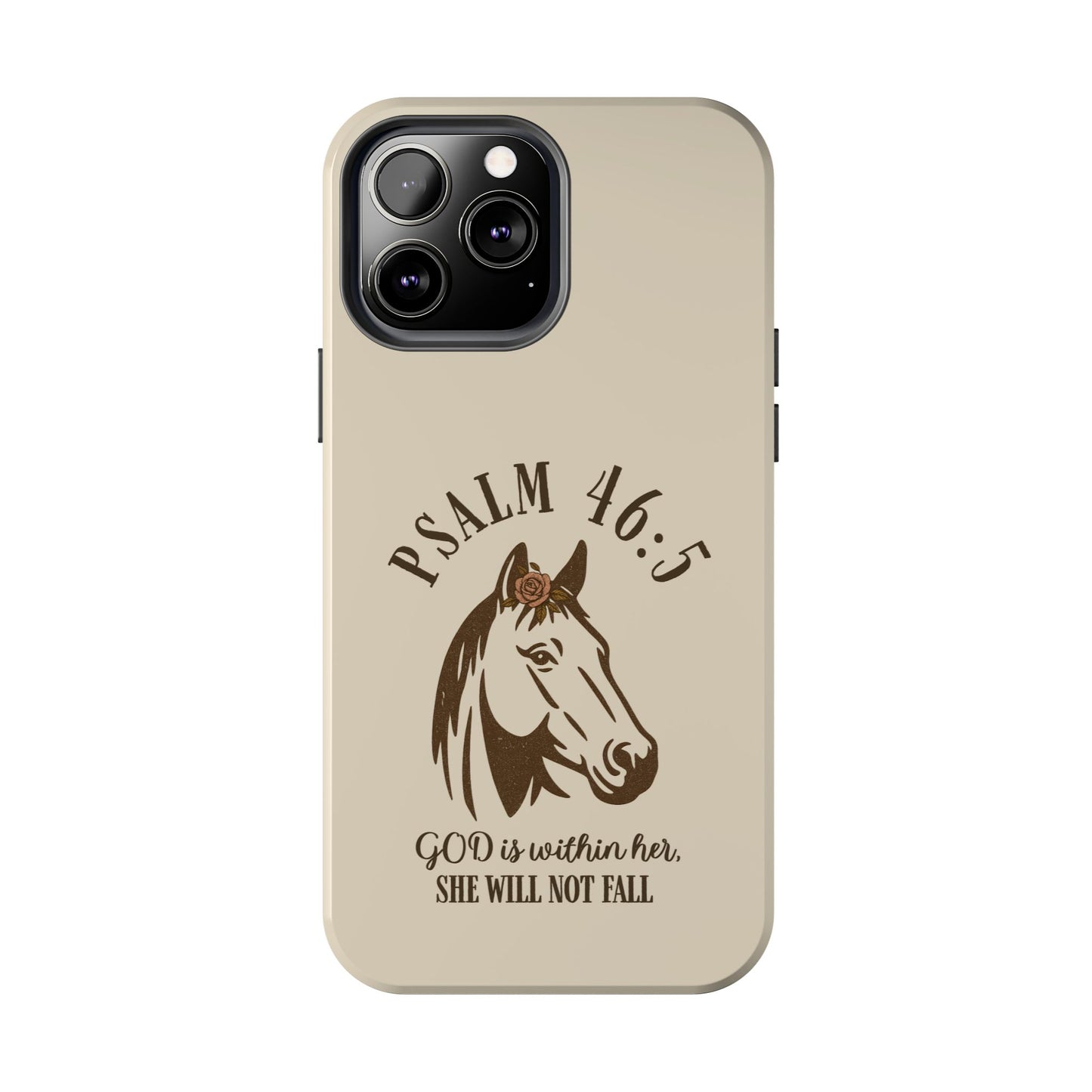 Psalm 46:5 Christian Dual-Layer Glossy Phone Case – Inspirational Bible Verse Protective Cover for iPhone & Samsung Galaxy