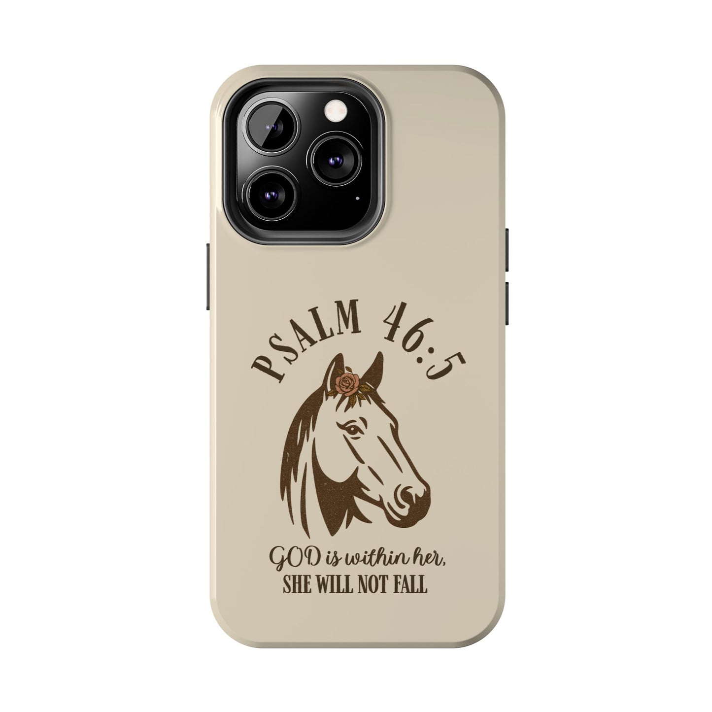 Psalm 46:5 Christian Dual-Layer Glossy Phone Case – Inspirational Bible Verse Protective Cover for iPhone & Samsung Galaxy