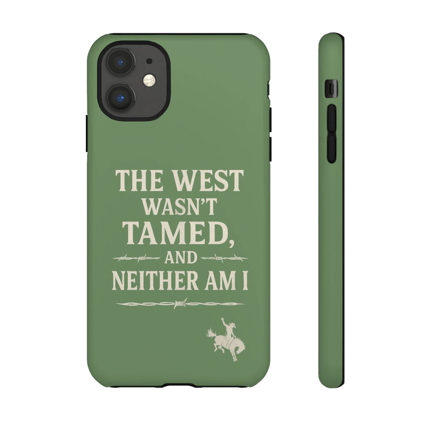 The West Wasn’t Tamed Dual Layer Phone Case – Western Cowboy Tough Protective Cover for iPhone, Samsung Galaxy & Google Pixel