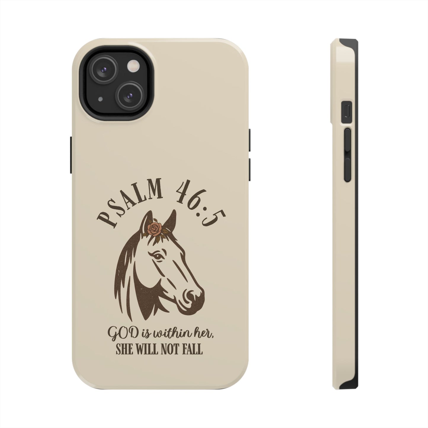Psalm 46:5 Christian Dual-Layer Glossy Phone Case – Inspirational Bible Verse Protective Cover for iPhone & Samsung Galaxy