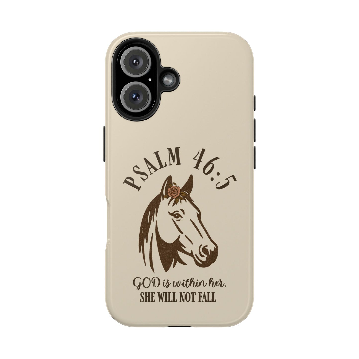 Psalm 46:5 Christian Dual-Layer Glossy Phone Case – Inspirational Bible Verse Protective Cover for iPhone & Samsung Galaxy