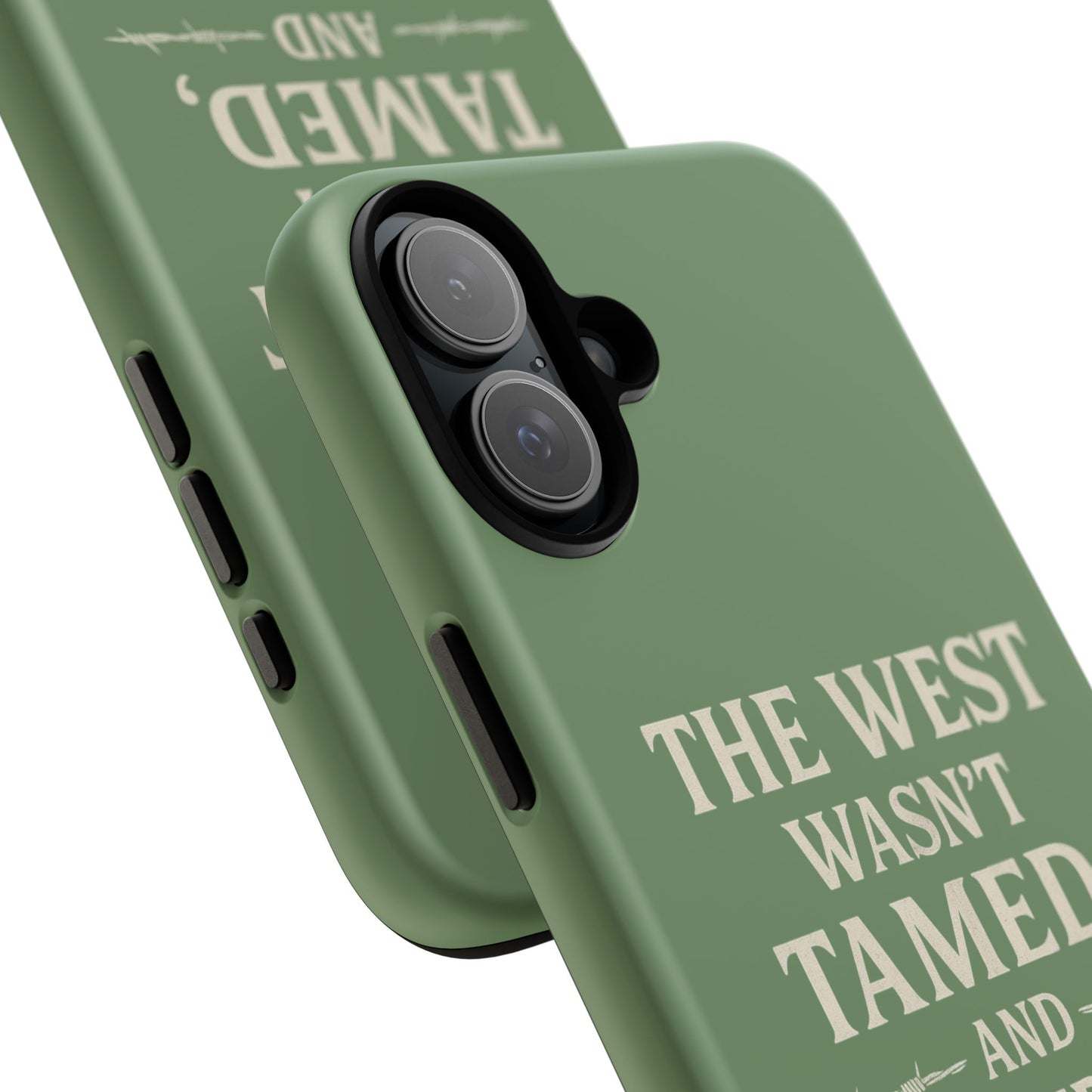 The West Wasn’t Tamed Dual Layer Phone Case – Western Cowboy Tough Protective Cover for iPhone, Samsung Galaxy & Google Pixel