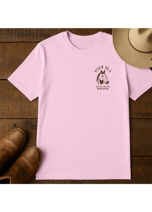 Barrel Racer Christian T-Shirt – Boots, Barrels & Bold Faith Western Tee – Rugged Truth Outfitters
