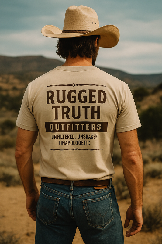 Rugged Truth Outfitters Logo T-Shirt – Faith-Driven Western Graphic Tee | Gildan G500 Classic Fit Cowboy Style Shirt