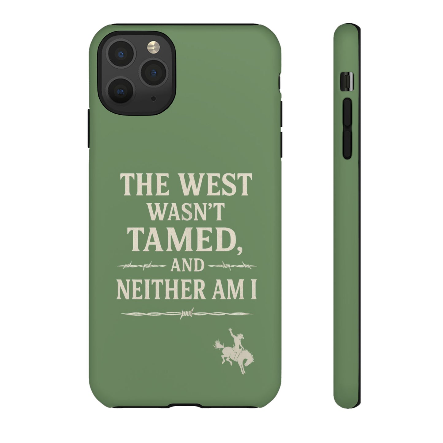 The West Wasn’t Tamed Dual Layer Phone Case – Western Cowboy Tough Protective Cover for iPhone, Samsung Galaxy & Google Pixel