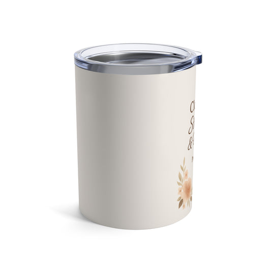 Proverbs 31:25 10oz Stainless Steel Tumbler – BPA-Free, Double-Wall Insulated Christian Coffee Cup, Faith-Based Gift for Women, Durable Travel Mug