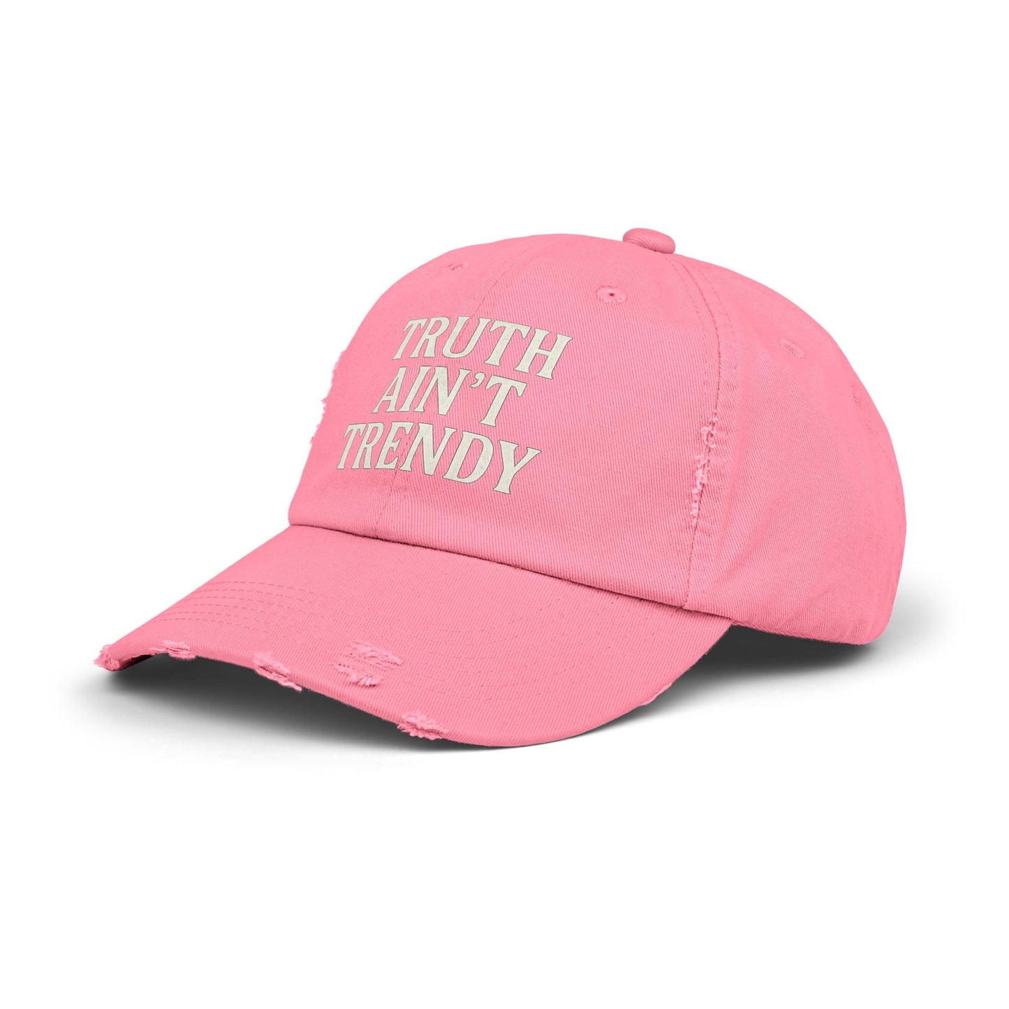 Truth Ain’t Trendy Distressed Ball Cap – Unisex Vintage Washed Adjustable Dad Hat-Gift