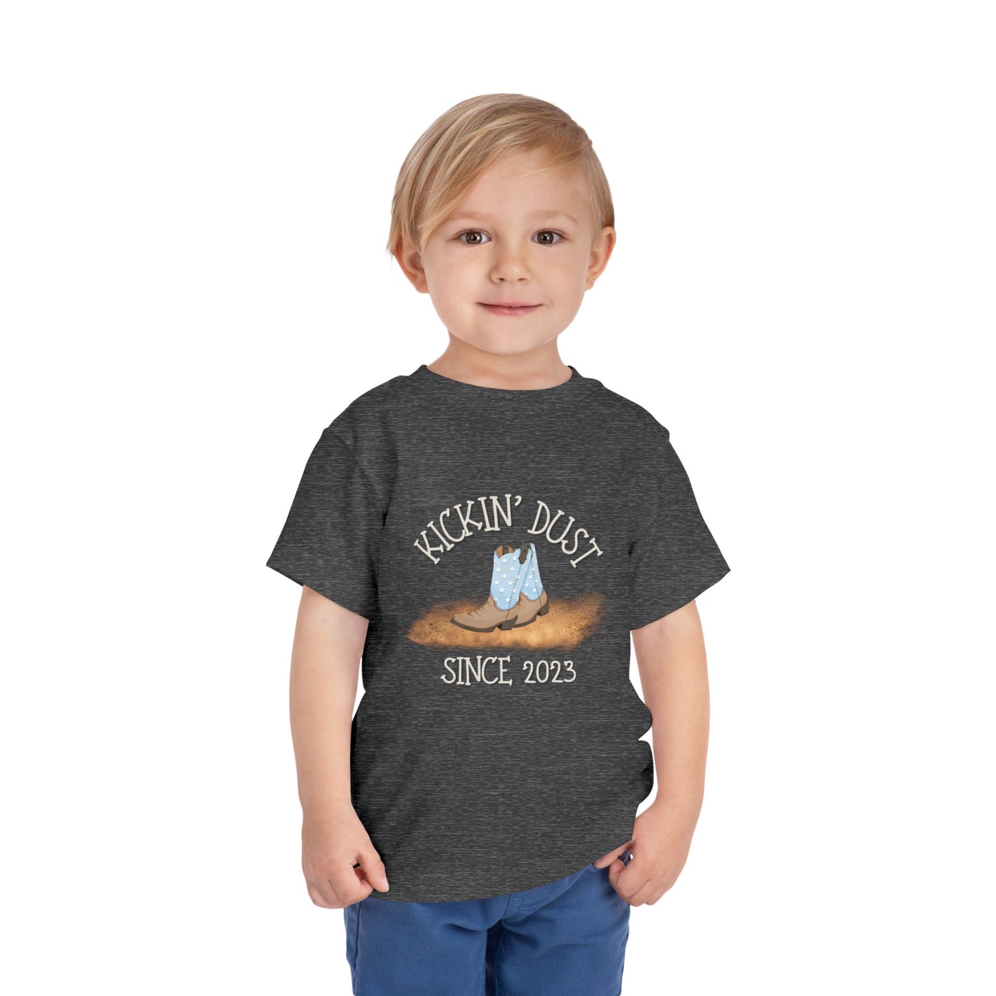Kickin’ Dust Since (Birth Year) Personalized Toddler Boy Rodeo T-Shirt – Custom Western Shirt (2T–5T)