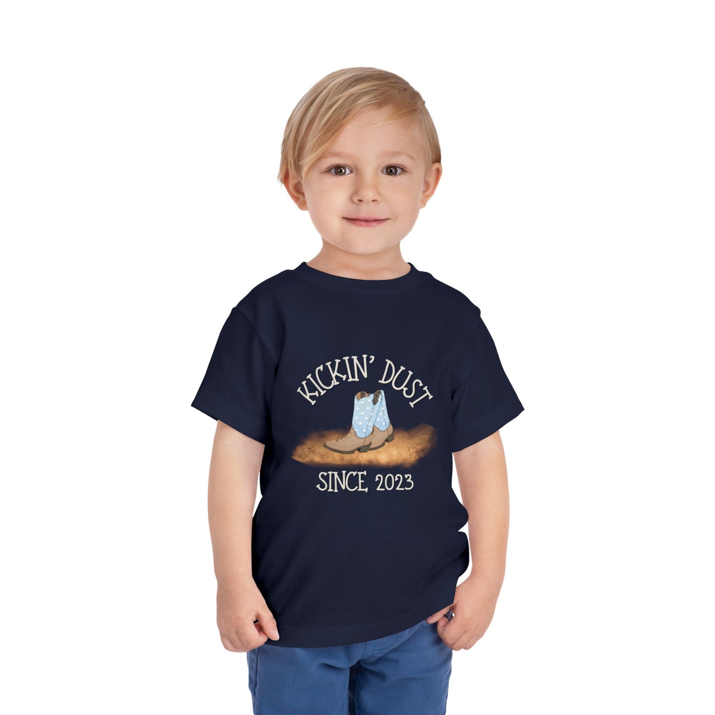 Kickin’ Dust Since (Birth Year) Personalized Toddler Boy Rodeo T-Shirt – Custom Western Shirt (2T–5T)