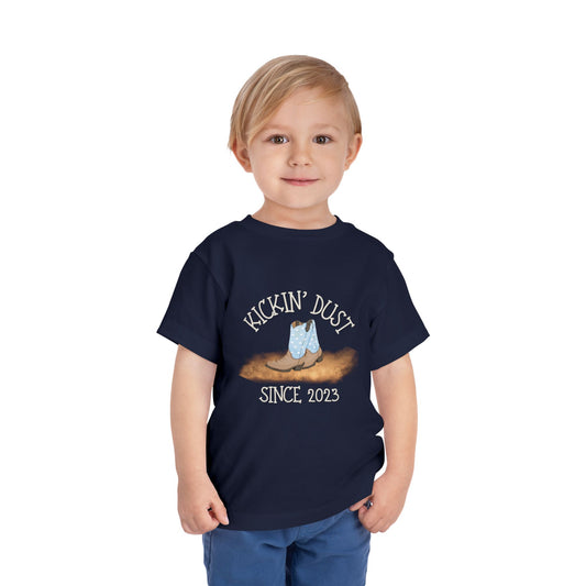 Kickin’ Dust Since (Birth Year) Personalized Toddler Boy Rodeo T-Shirt – Custom Western Shirt (2T–5T)
