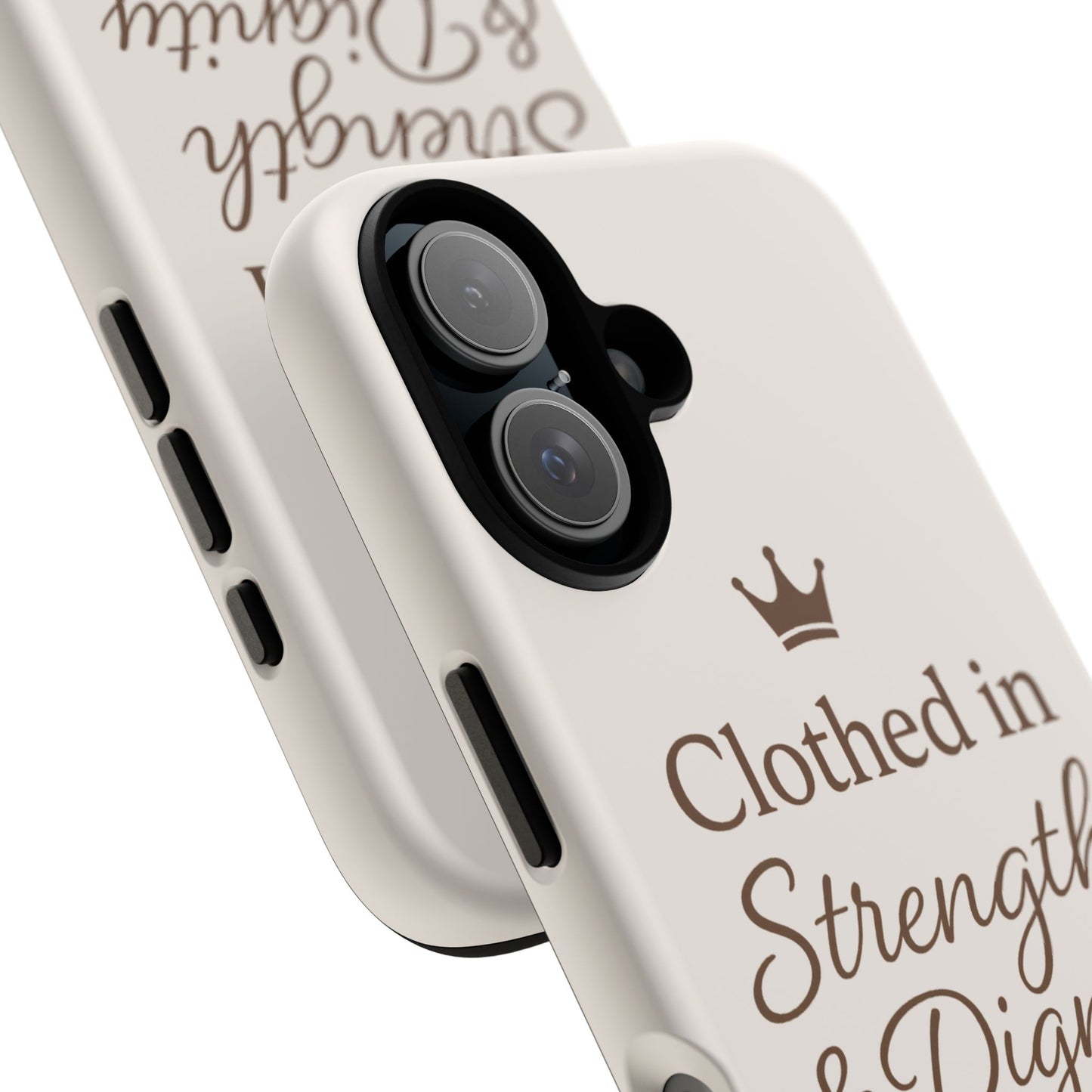 Proverbs 31:25 Personalized Name Phone Case – Strength & Dignity Scripture Cover for iPhone, Samsung Galaxy, and Google Pixel